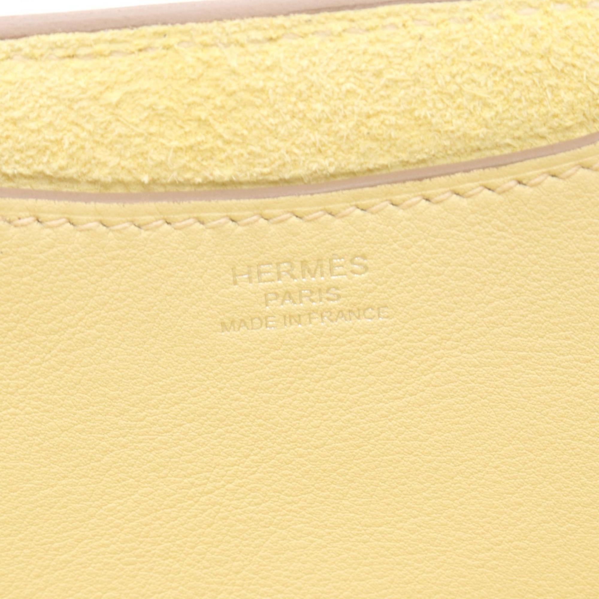 Hermes Yellow Taurillon Clemence Leather Leather Swift Leather Handbag (Pre-Owned)