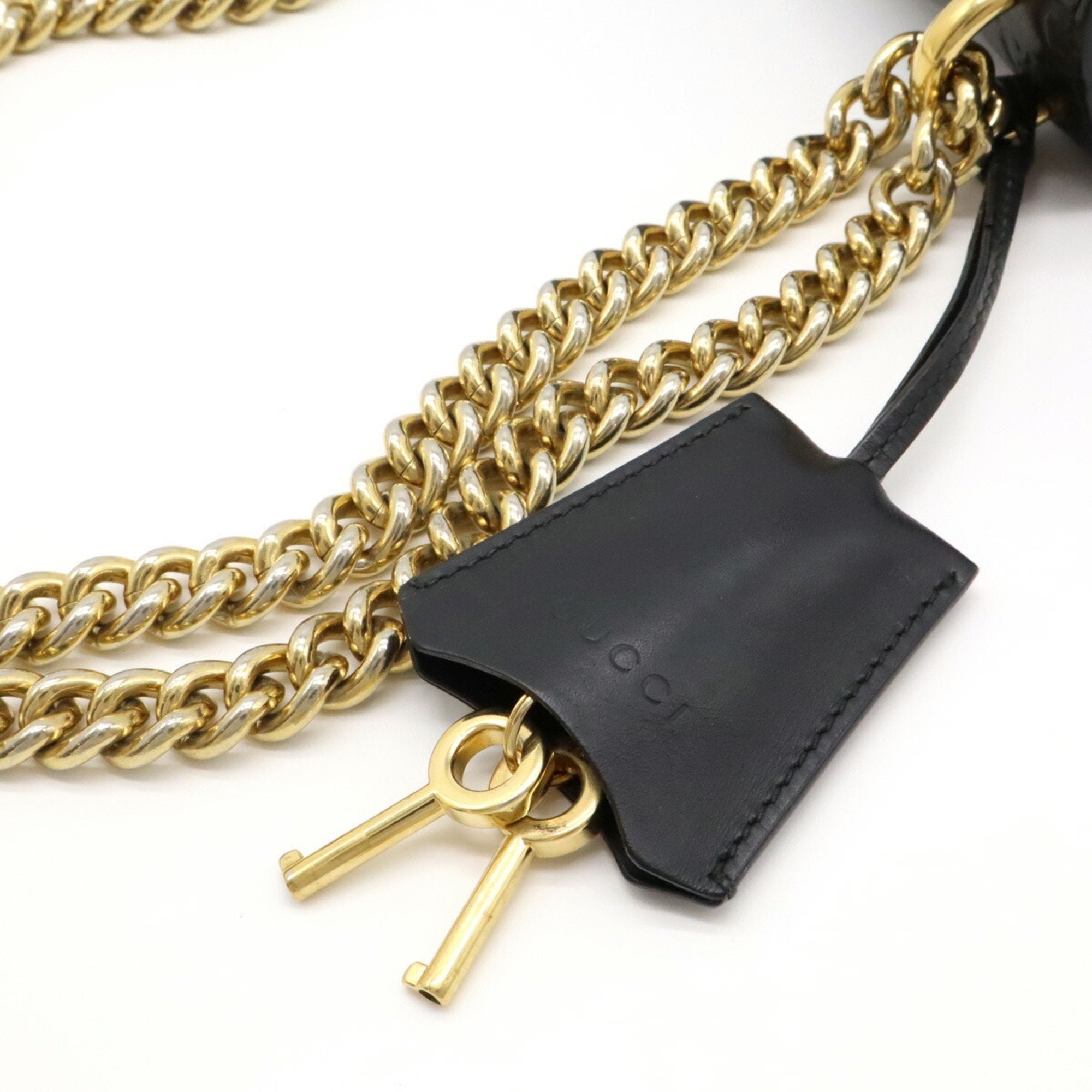 Gucci Guccissima Black Gg Leather Shoulder Bag (Pre-Owned)