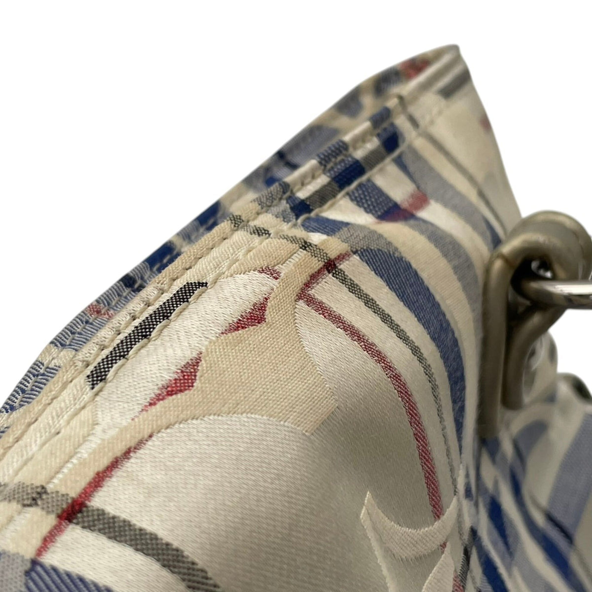 Coach Blue Ivory Canvas Leather Handbag Shoulder Bag Tote Bag (Pre-Owned)