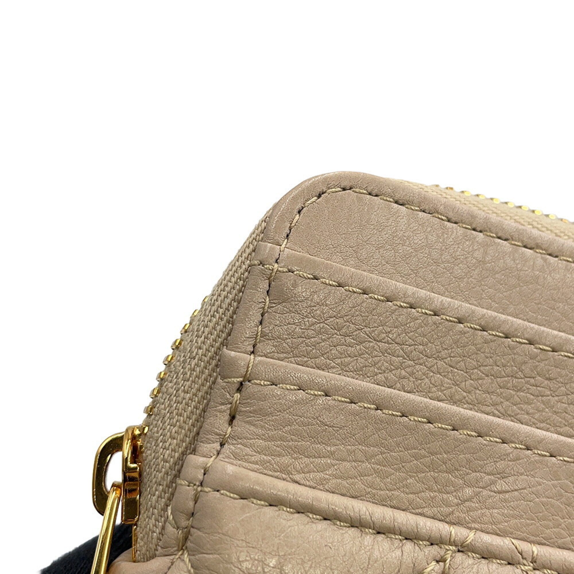 Christian Dior Beige Leather Coin Purse/Coin Case (Pre-Owned)