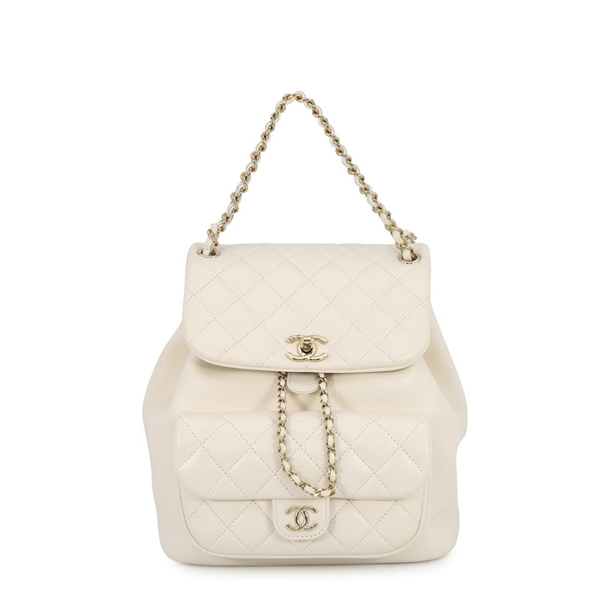 Chanel White Leather Handbag (Pre-Owned)