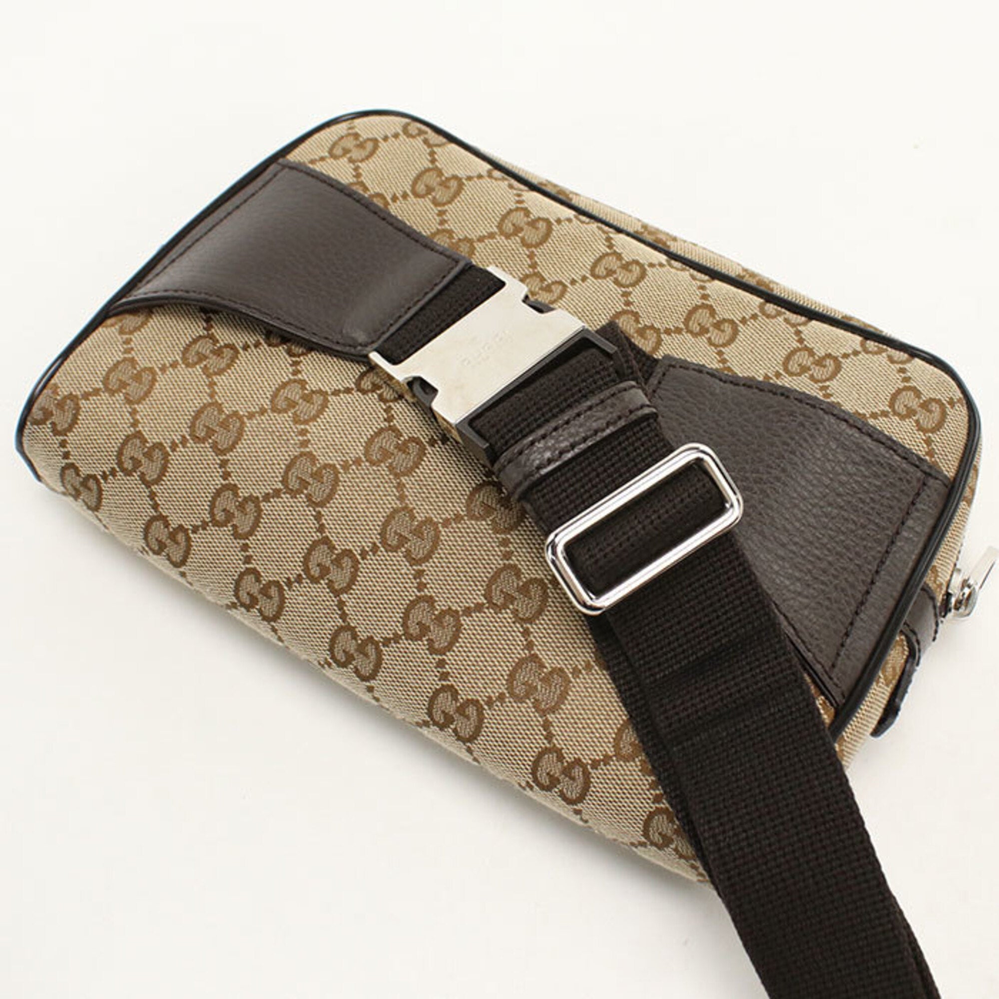 Gucci Beige Canvas Sling Bag (Pre-Owned)