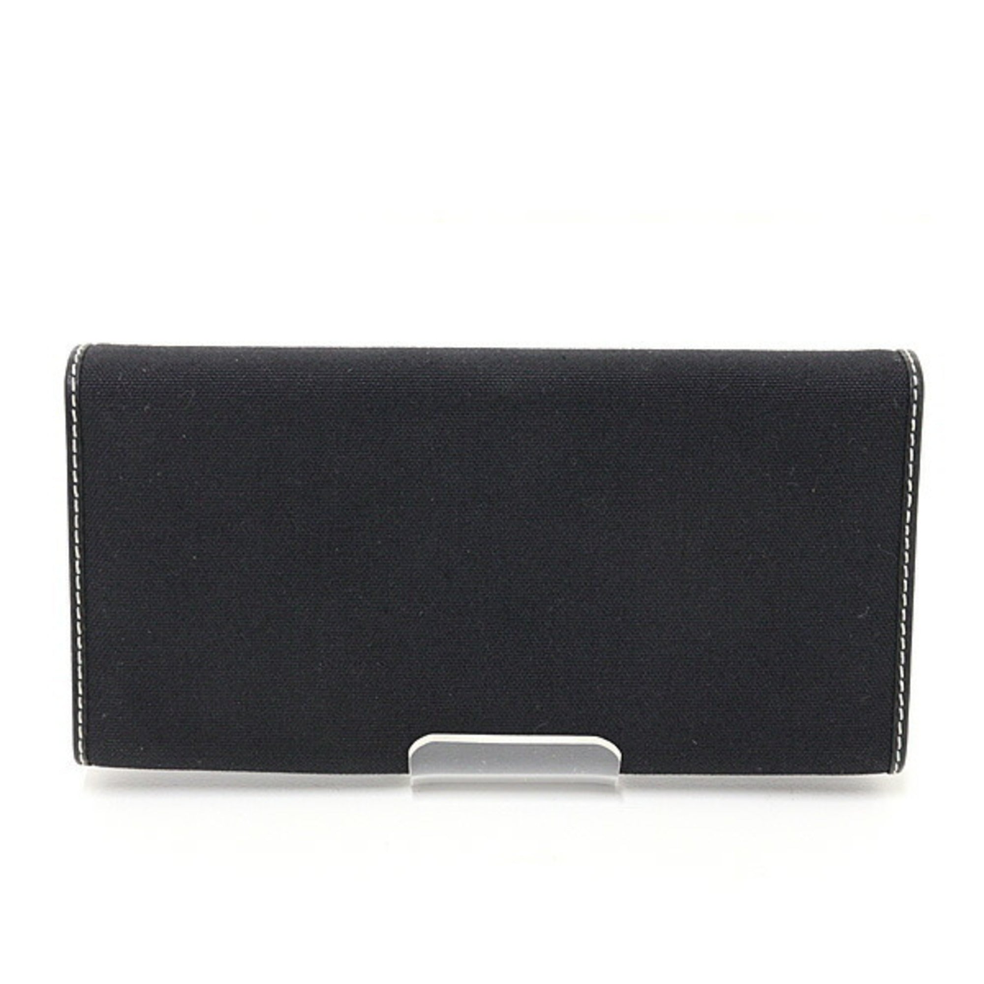 Vivienne Westwood Black Red Color White Canvas Leather Long Wallet (Bi-Fold) (Pre-Owned)