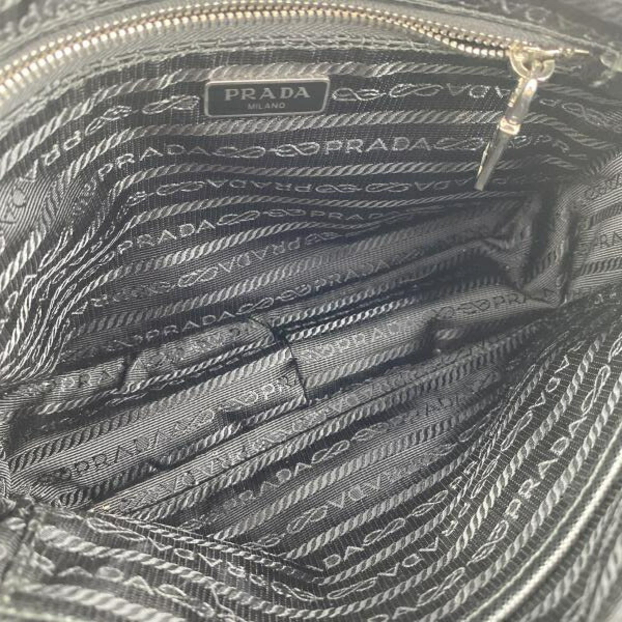 Prada Black Blue Handbag Shoulder Bag (Pre-Owned)