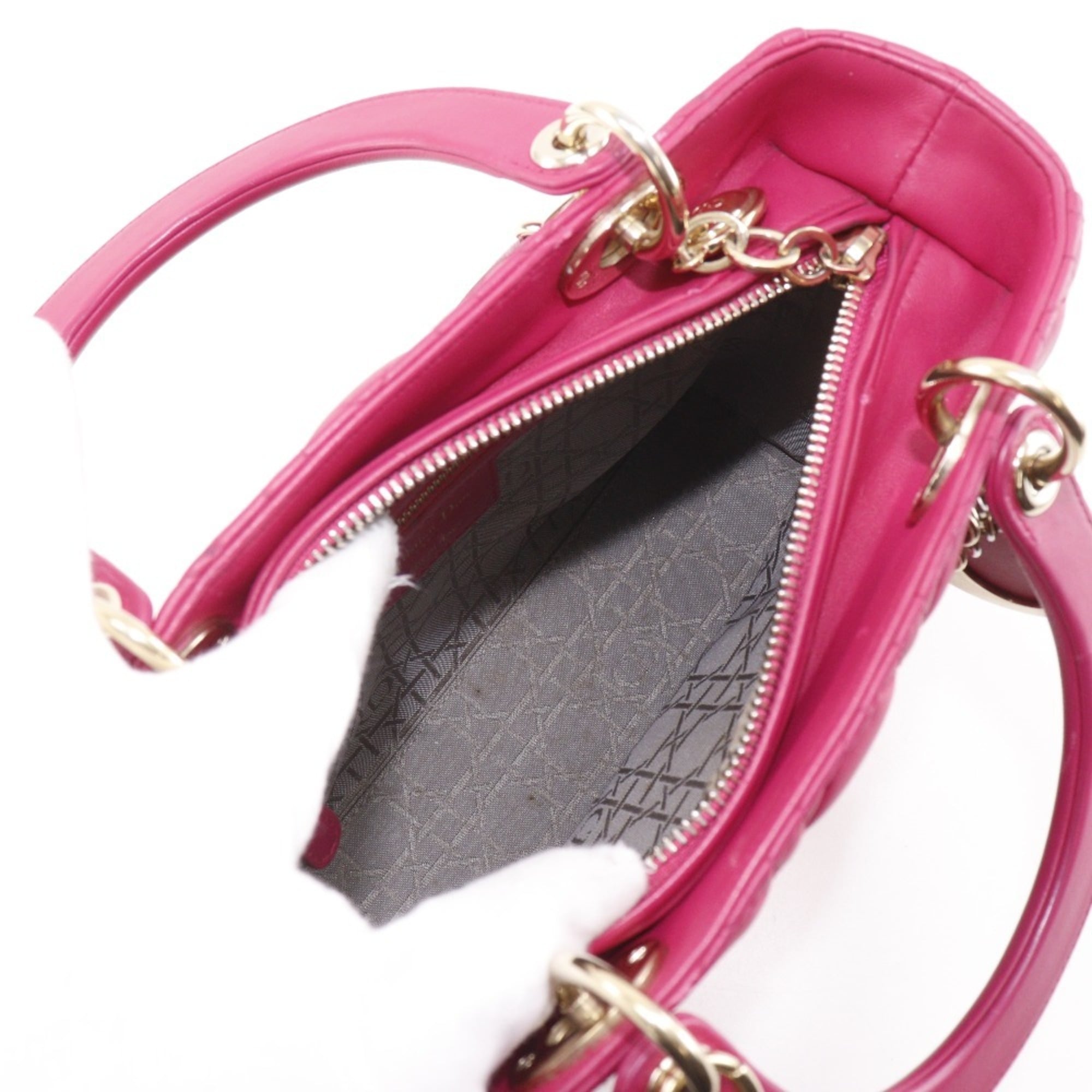 Christian Dior Lady Dior Pink Leather Handbag (Pre-Owned)