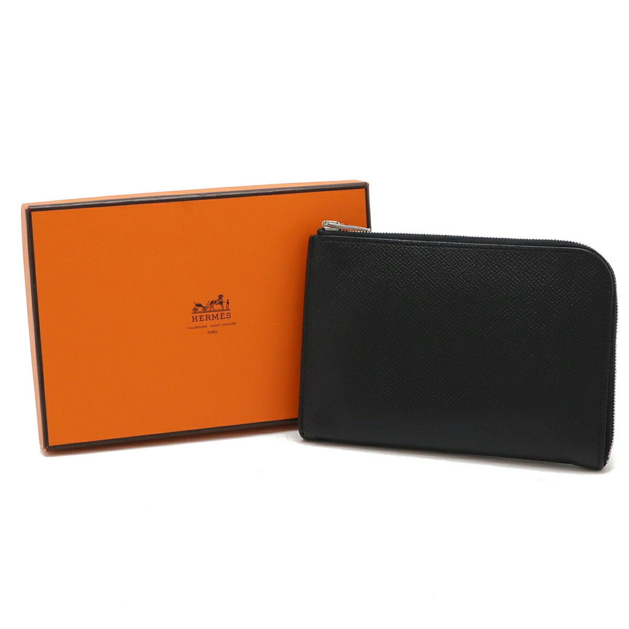 Hermes Black Epsom Leather Coin Purse/Coin Case (Pre-Owned)