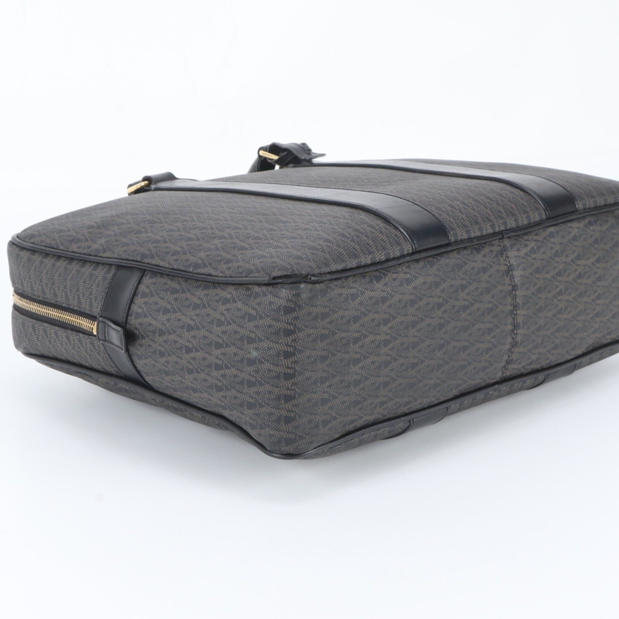 Saint Laurent Black Leather Coated Canvas Briefcase (Pre-Owned)