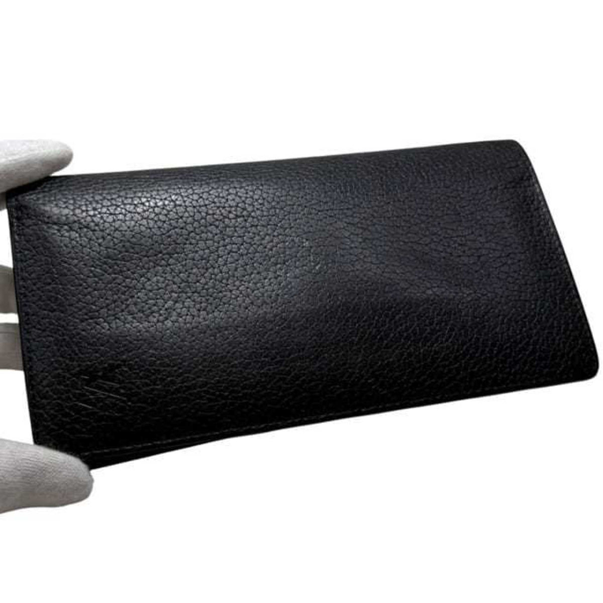 Louis Vuitton Black Noir Leather Long Wallet (Bi-Fold) (Pre-Owned)