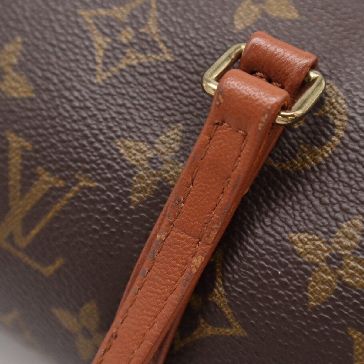 Louis Vuitton Beige Brown Coated Canvas Leather Handbag (Pre-Owned)