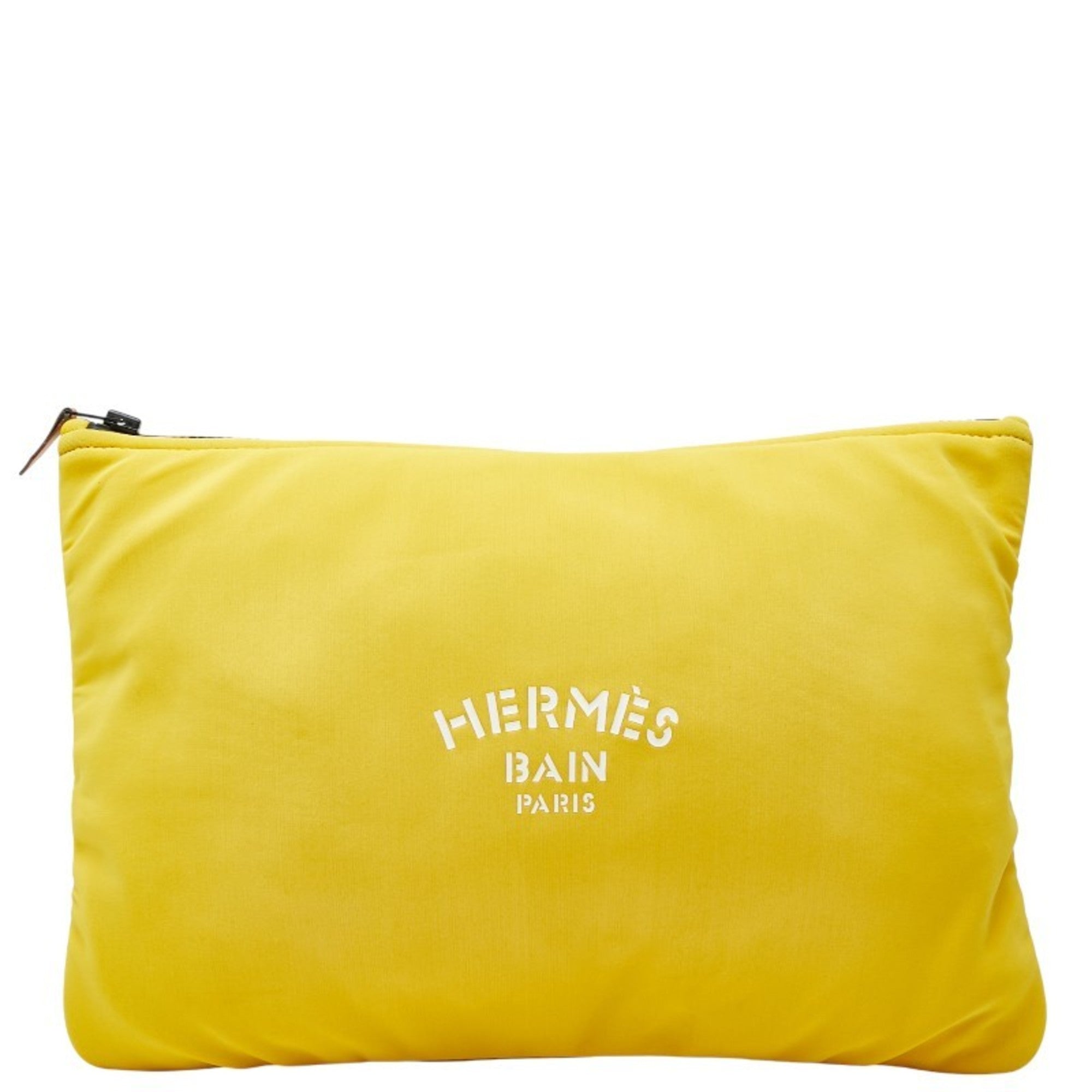 Hermes Yellow Polyamide Clutch Bag Pouch (Pre-Owned)