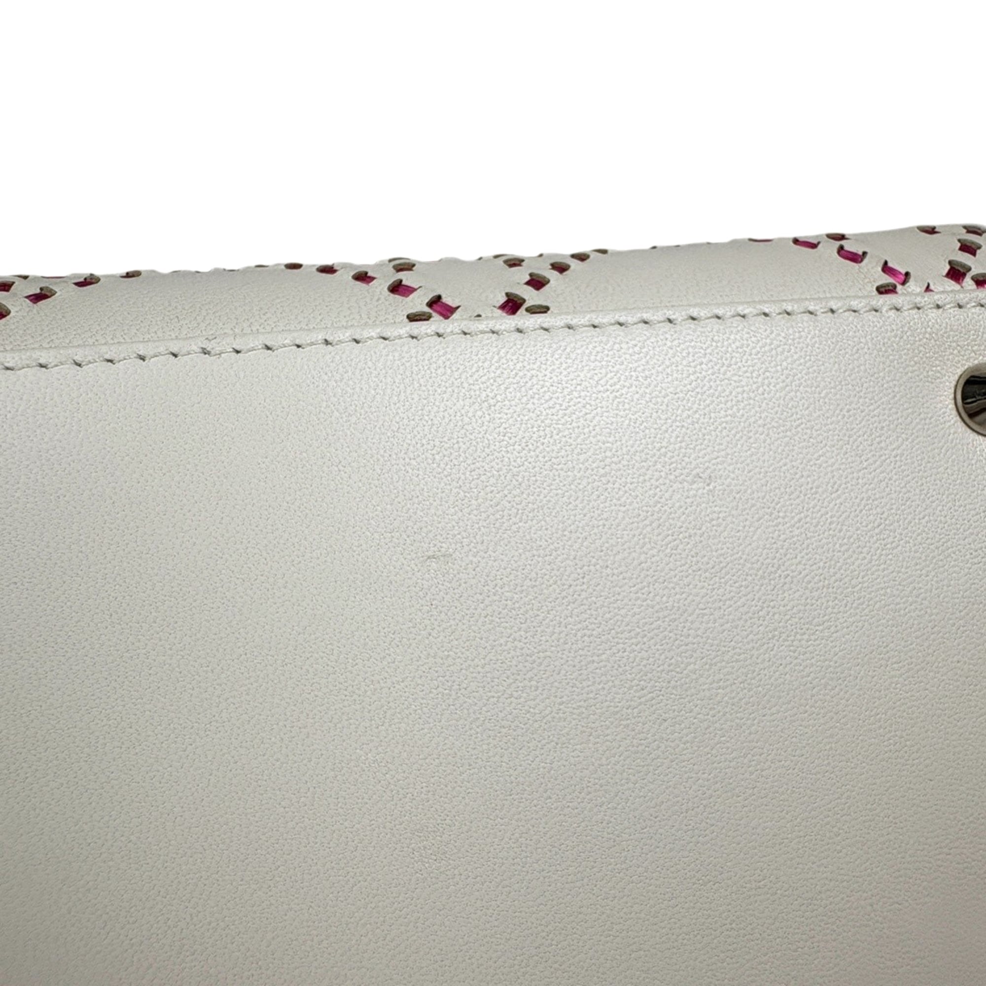 Christian Dior Pink White Leather Handbag (Pre-Owned)
