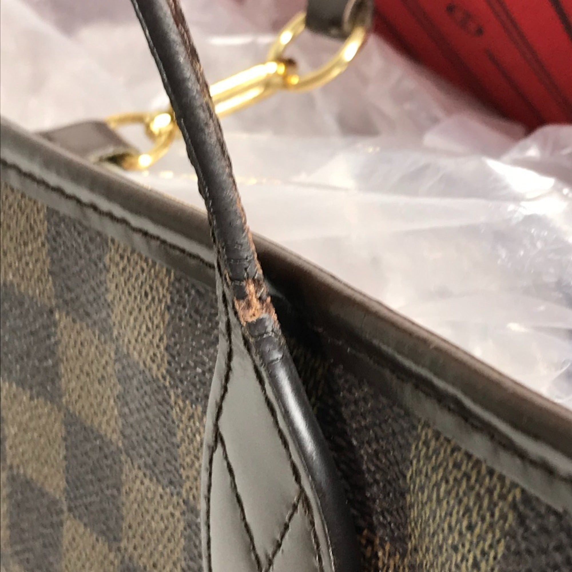 Louis Vuitton Brown Damier Canvas Handbag Shoulder Bag Tote Bag (Pre-Owned)