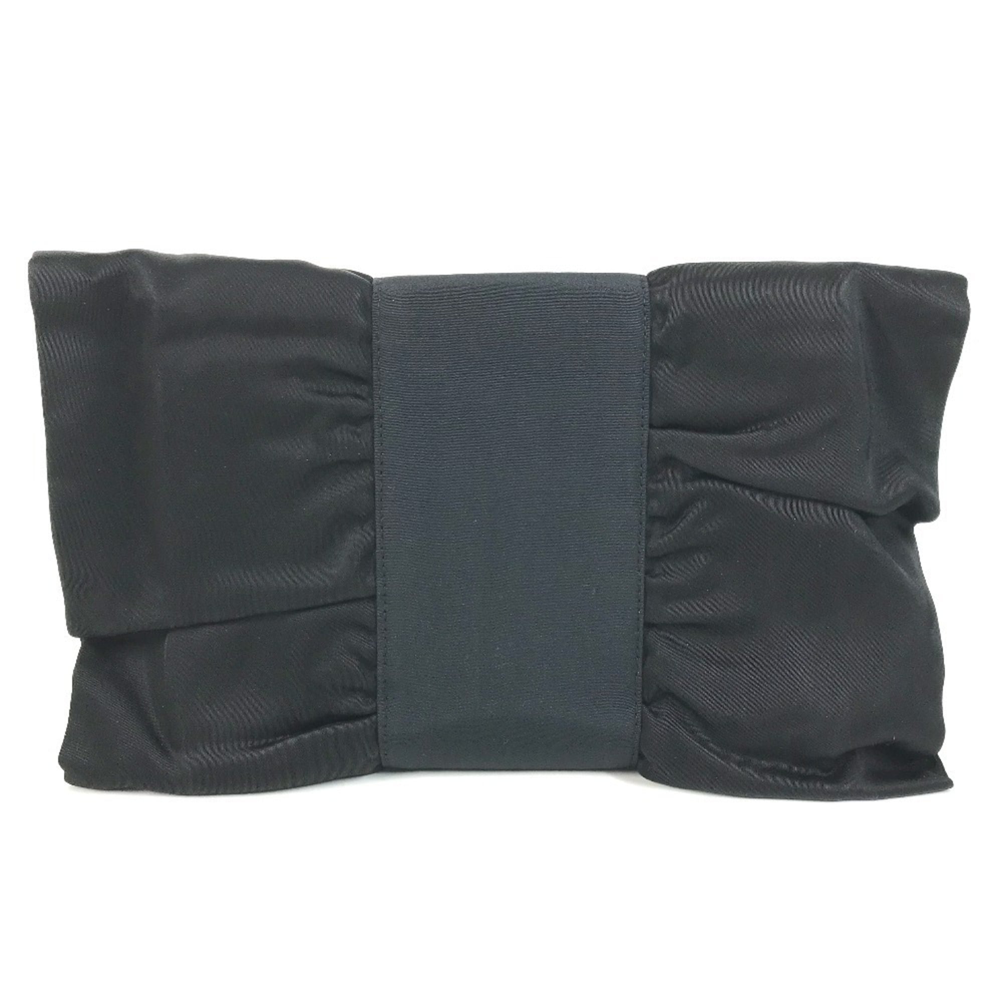 Gucci Black Satin Clutch Bag Handbag (Pre-Owned)
