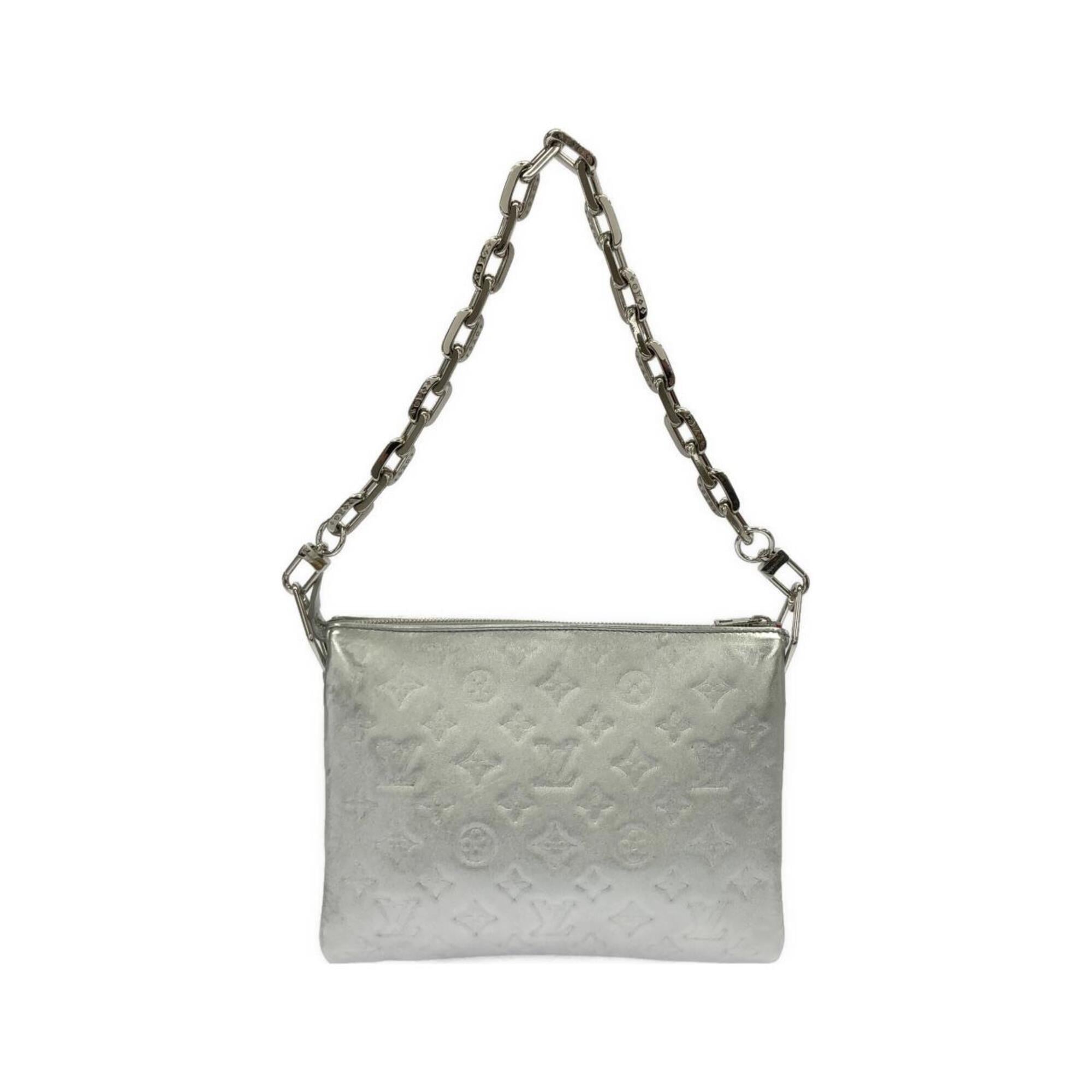 Louis Vuitton Silver Leather Shoulder Bag (Pre-Owned)