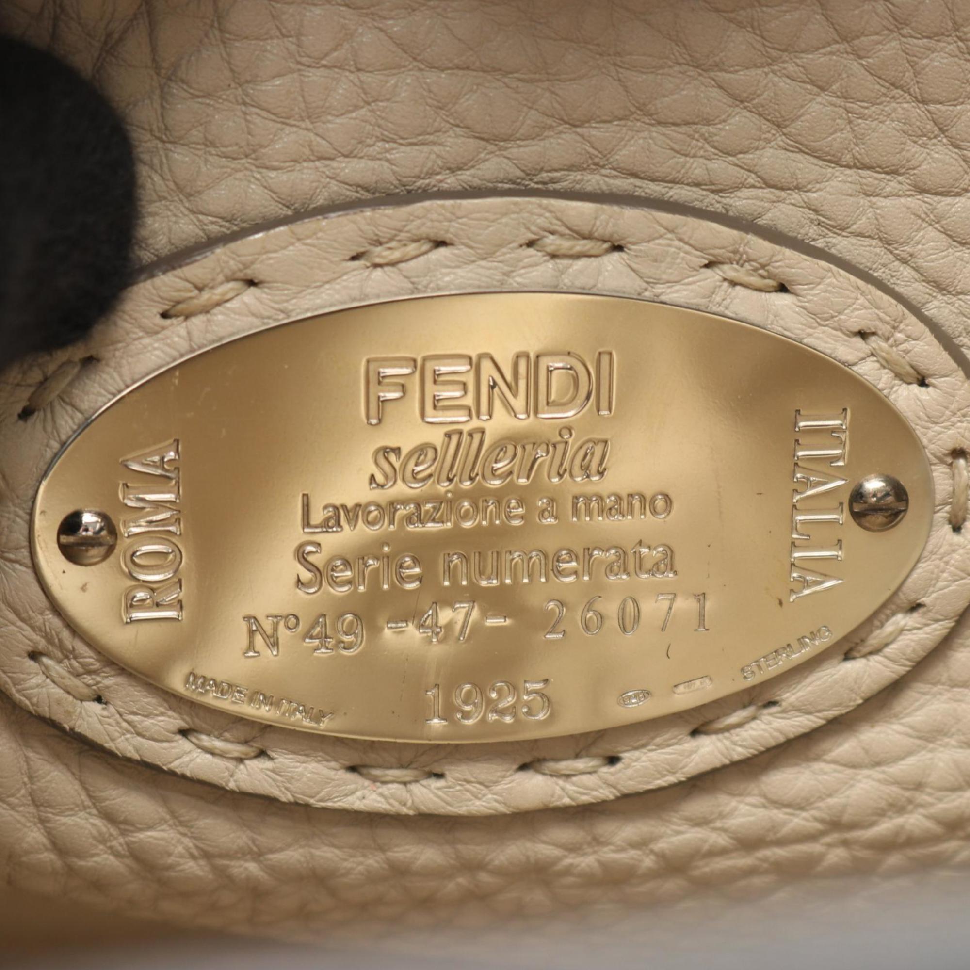 Fendi Gray Leather Handbag (Pre-Owned)