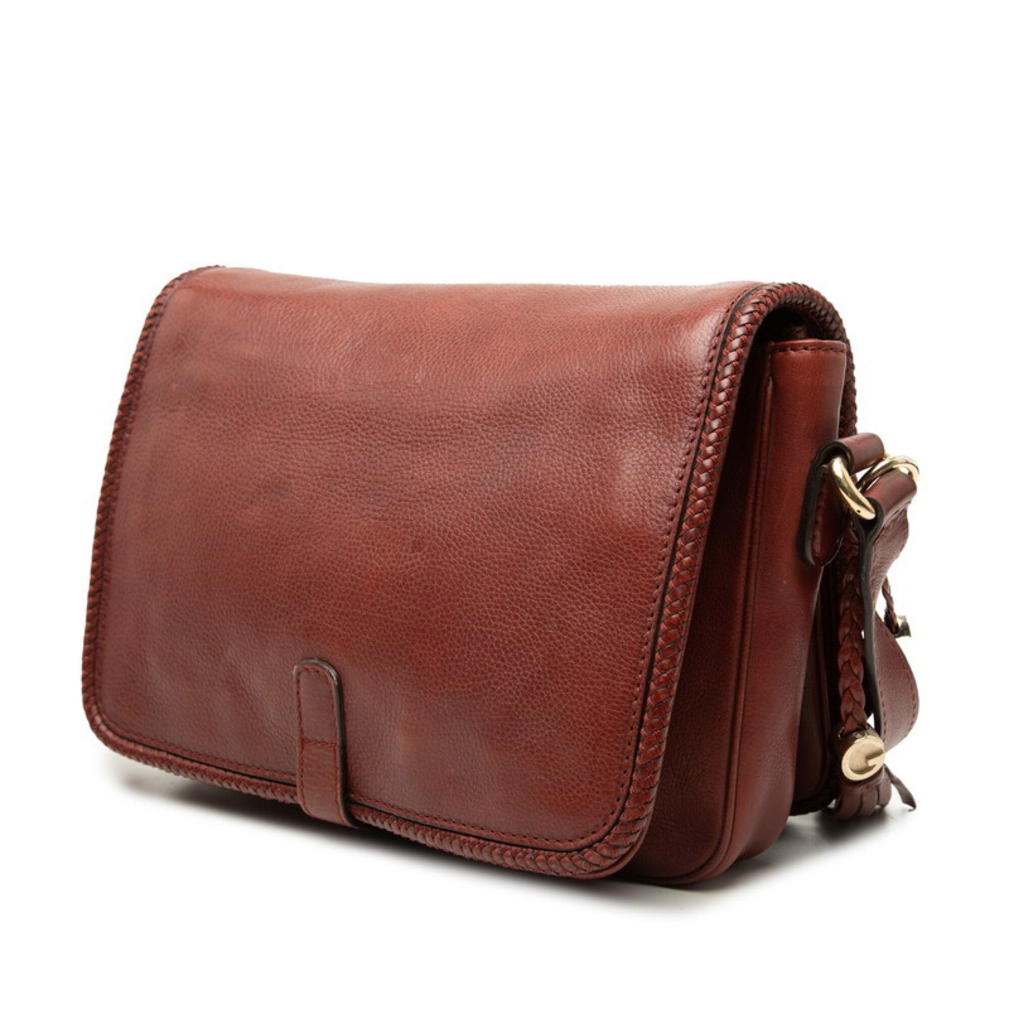Gucci Bordeaux Brown Leather Shoulder Bag (Pre-Owned)