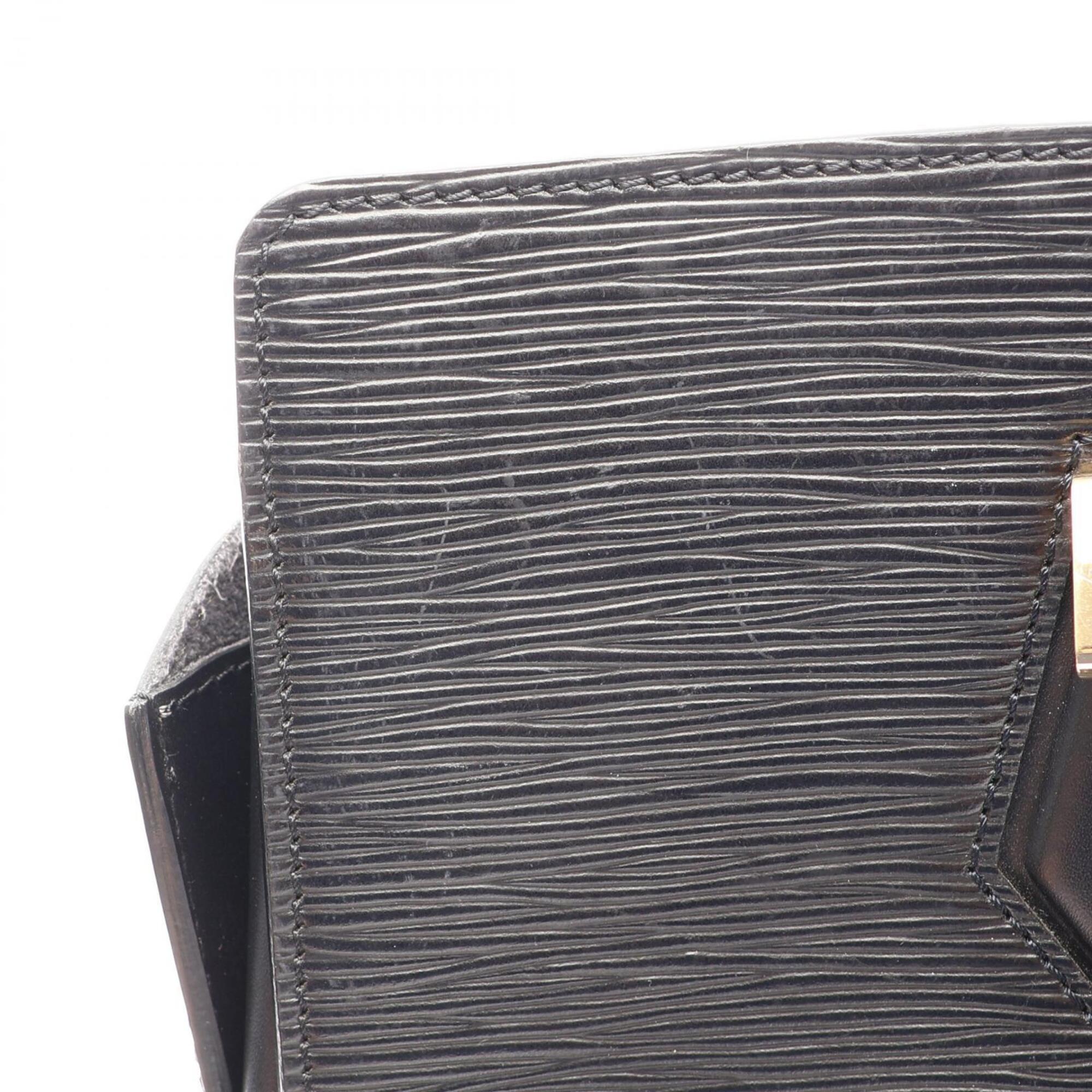 Louis Vuitton Black Leather Handbag Shoulder Bag (Pre-Owned)