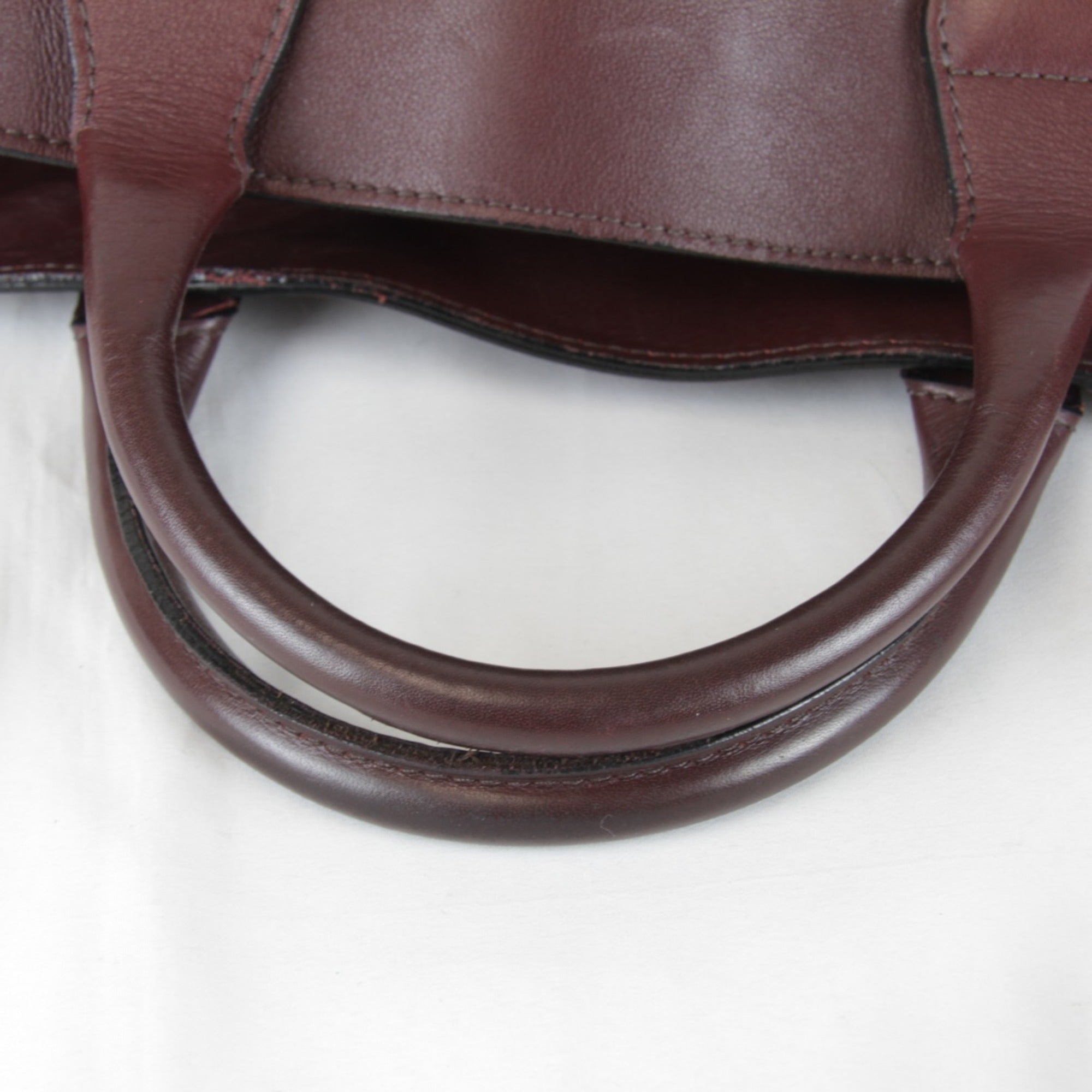Burberry Brown Leather Canvas Tote Bag (Pre-Owned)