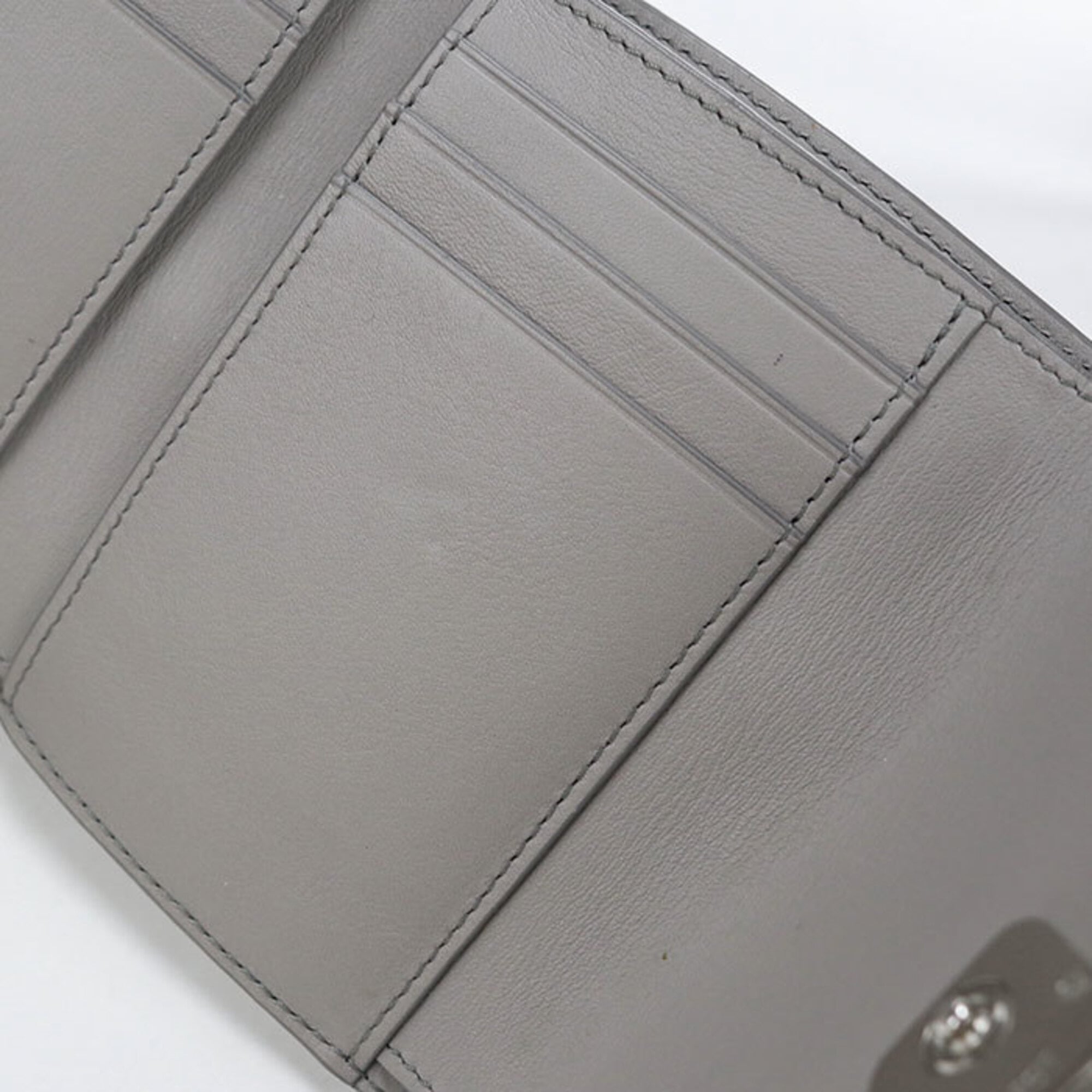 Loewe Gray Leather Wallet (Tri-Fold) (Pre-Owned)