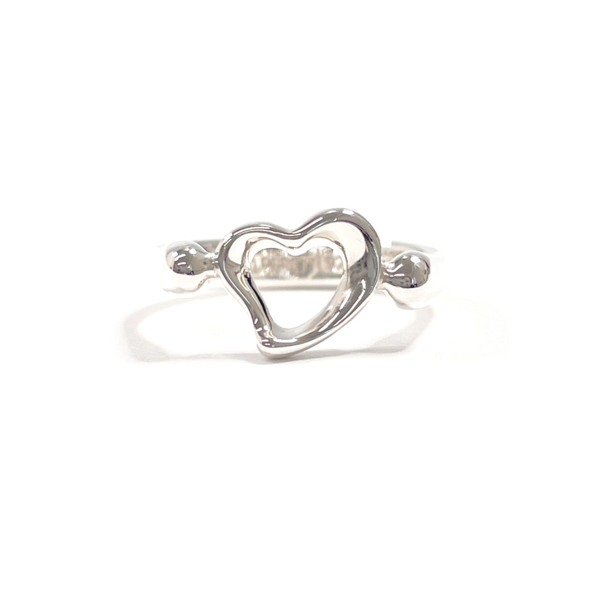 Tiffany Open Heart Silver Silver 925 Band Ring (Pre-Owned)
