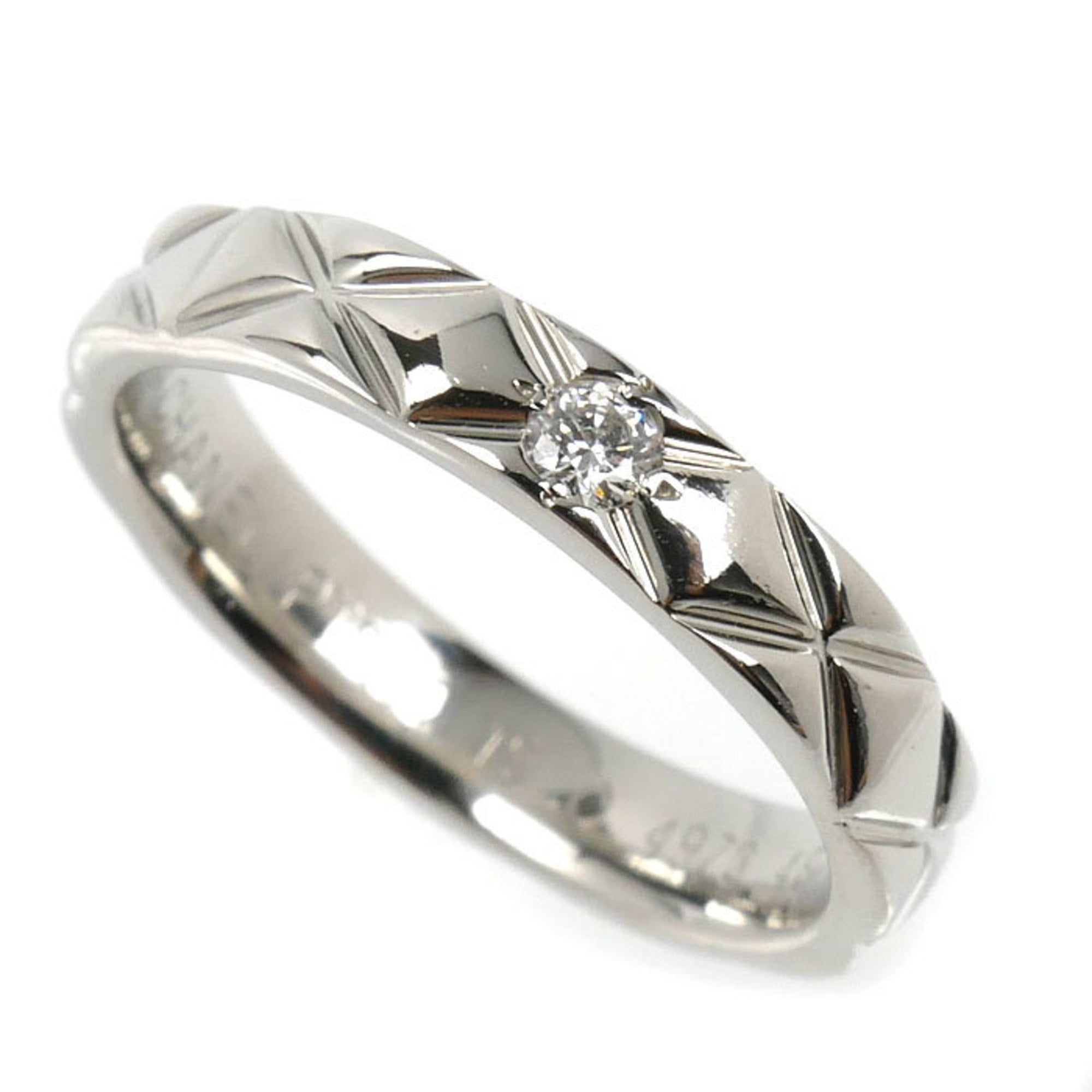 Chanel Platinum 950 Band Ring (Pre-Owned)