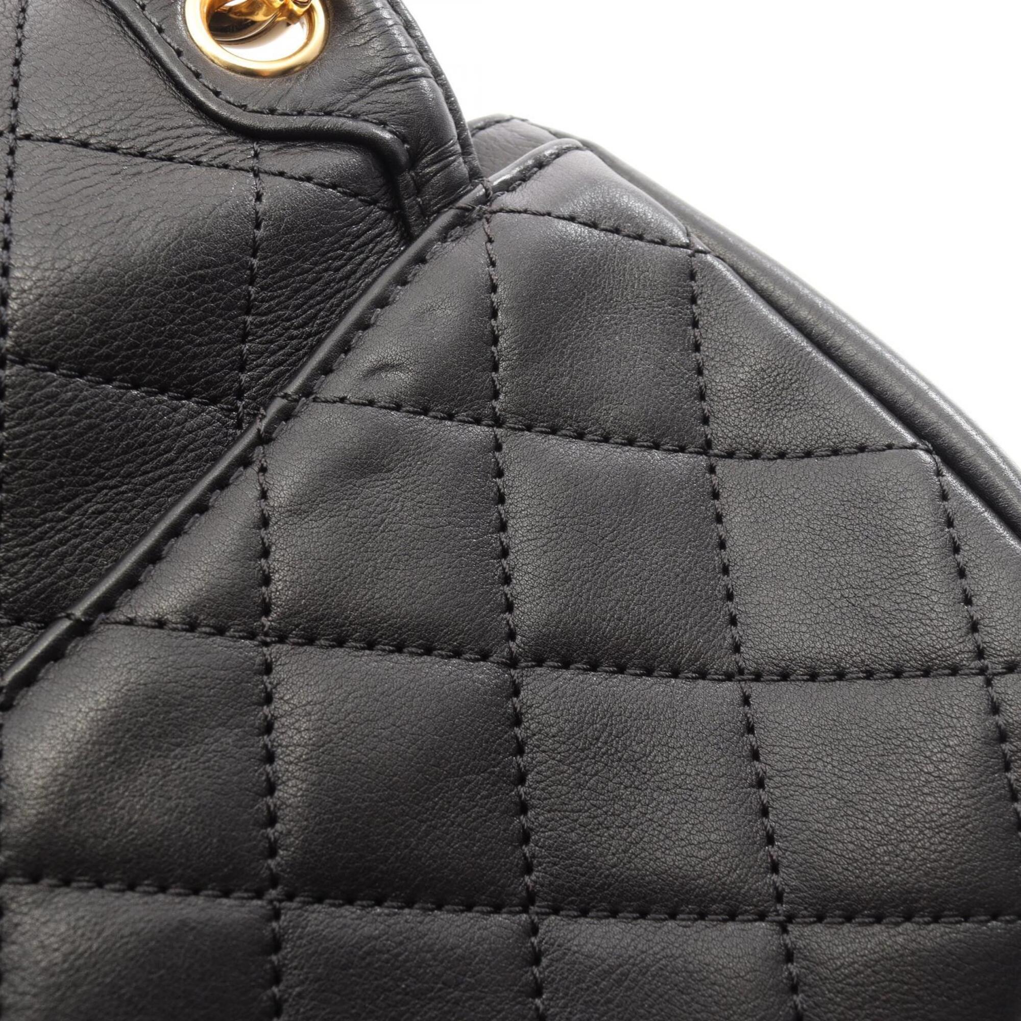 Chanel Matelasse Black Leather Handbag Shoulder Bag (Pre-Owned)