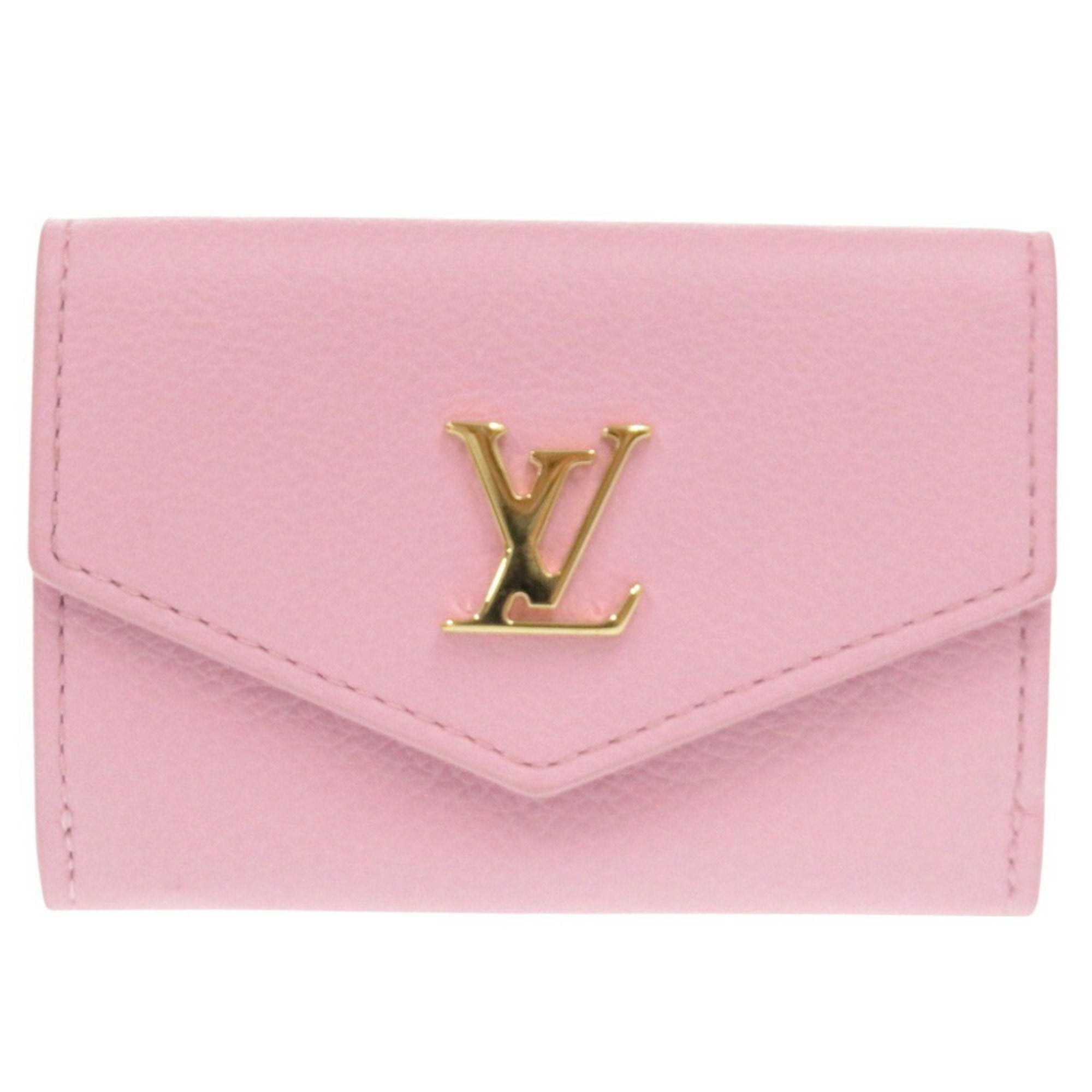 Louis Vuitton Pink Leather Wallet (Tri-Fold) (Pre-Owned)