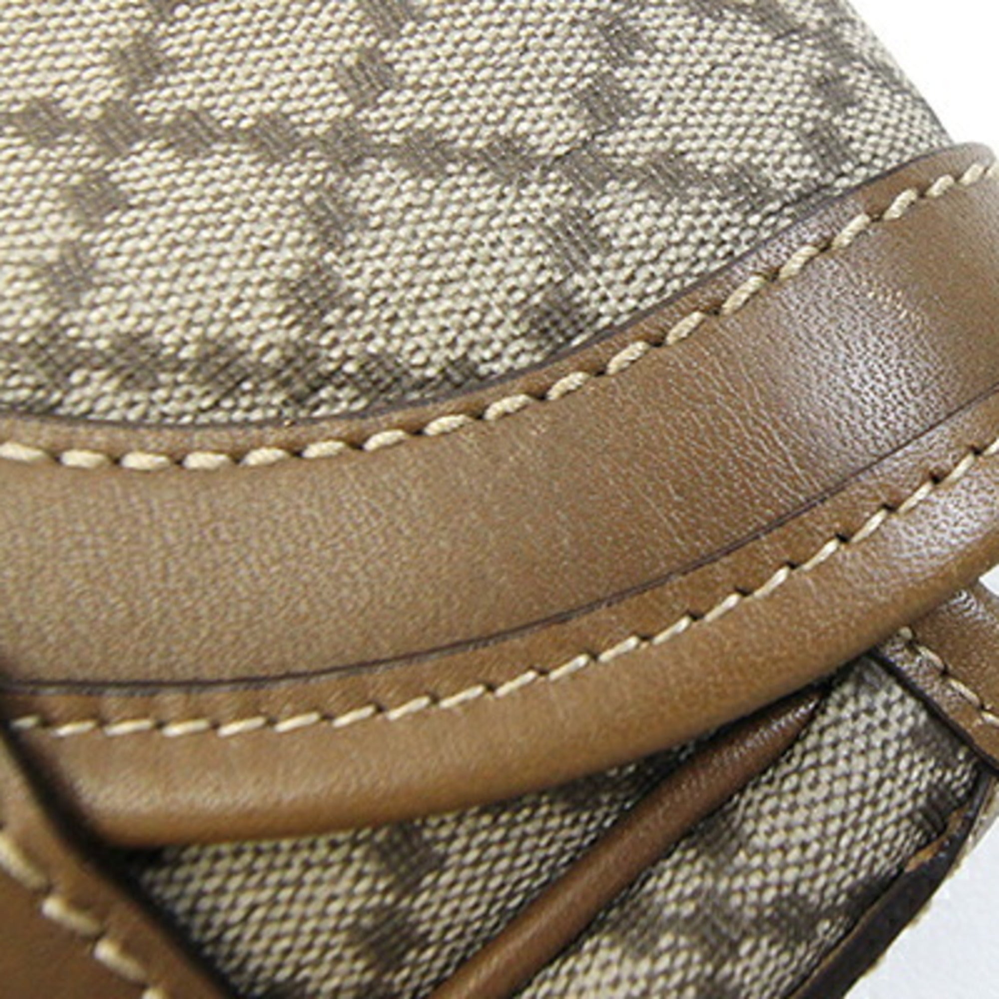 Gucci Beige Beige Brown Brown Pvc Leather Shoulder Bag (Pre-Owned)