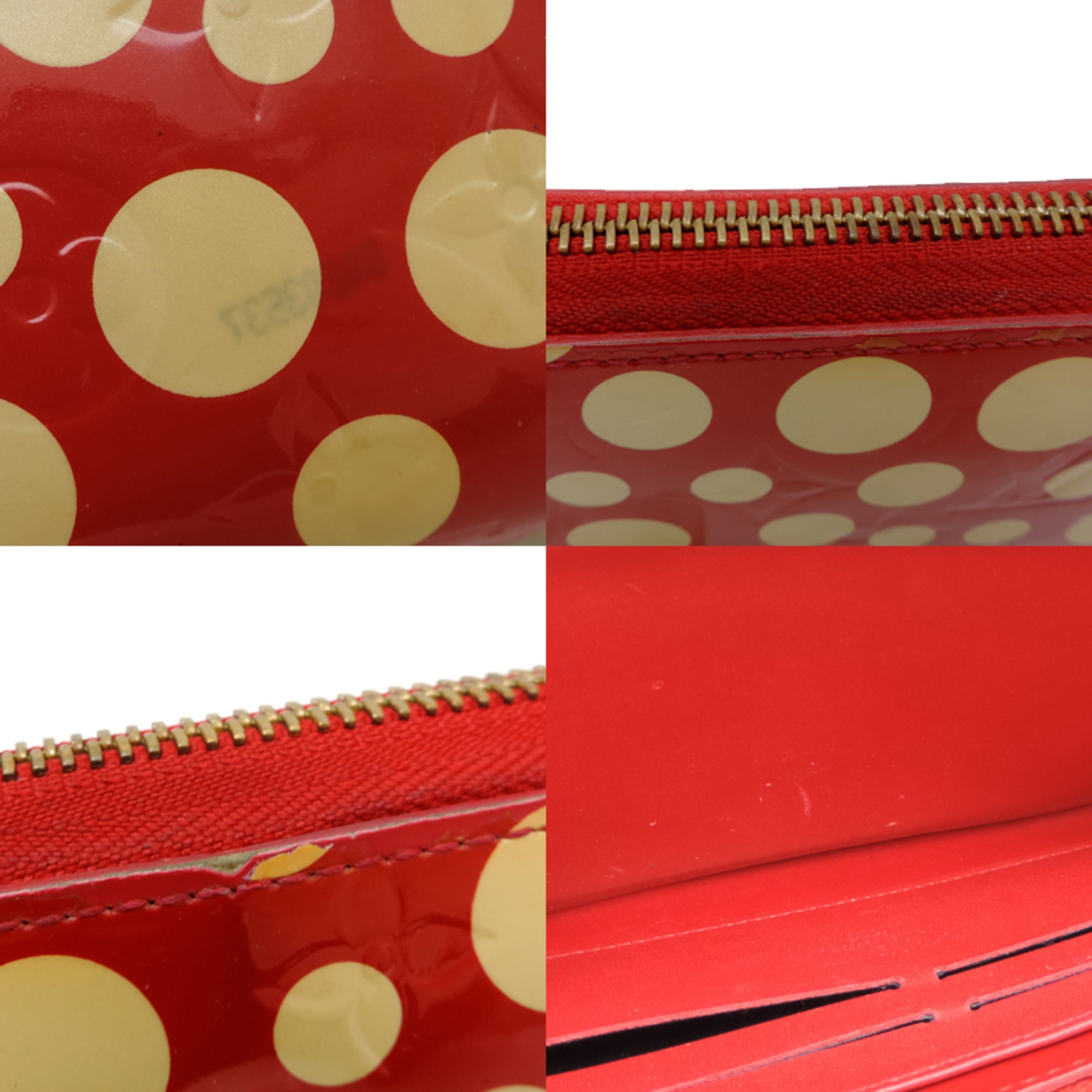 Louis Vuitton Red Color Rouge White Vernis Long Wallet (Bi-Fold) (Pre-Owned)