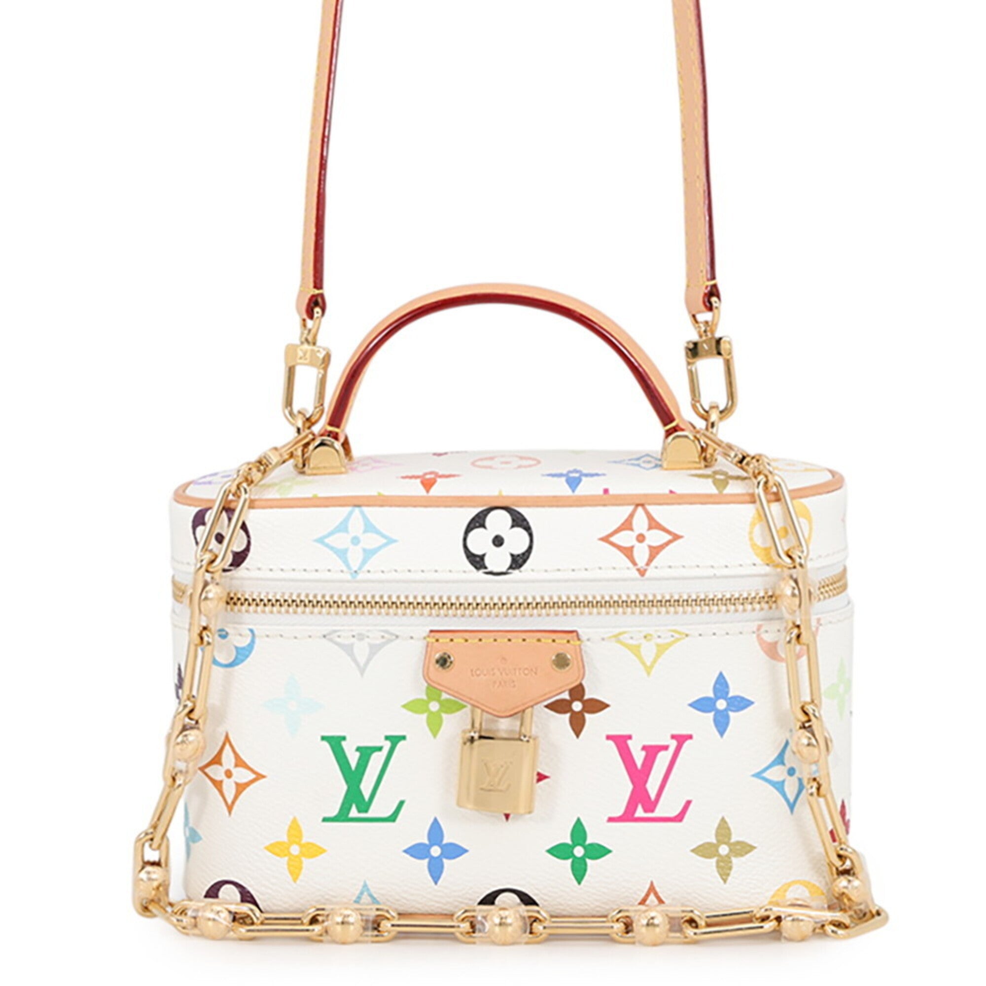 Louis Vuitton Multi-Color White Monogram Multicolore Handbag Pouch (Pre-Owned)