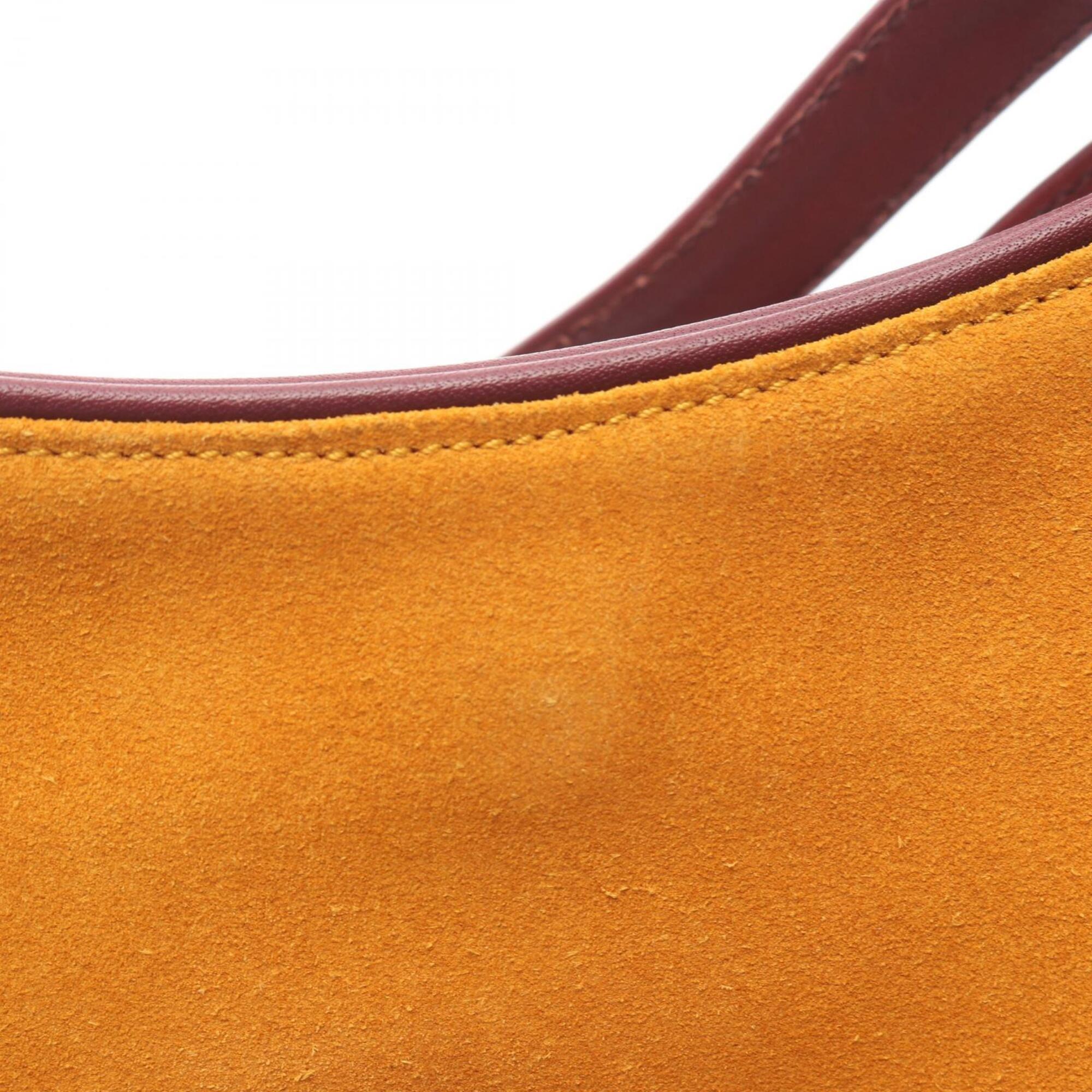 Loewe Bordeaux Yellow Suede Leather Handbag Tote Bag (Pre-Owned)