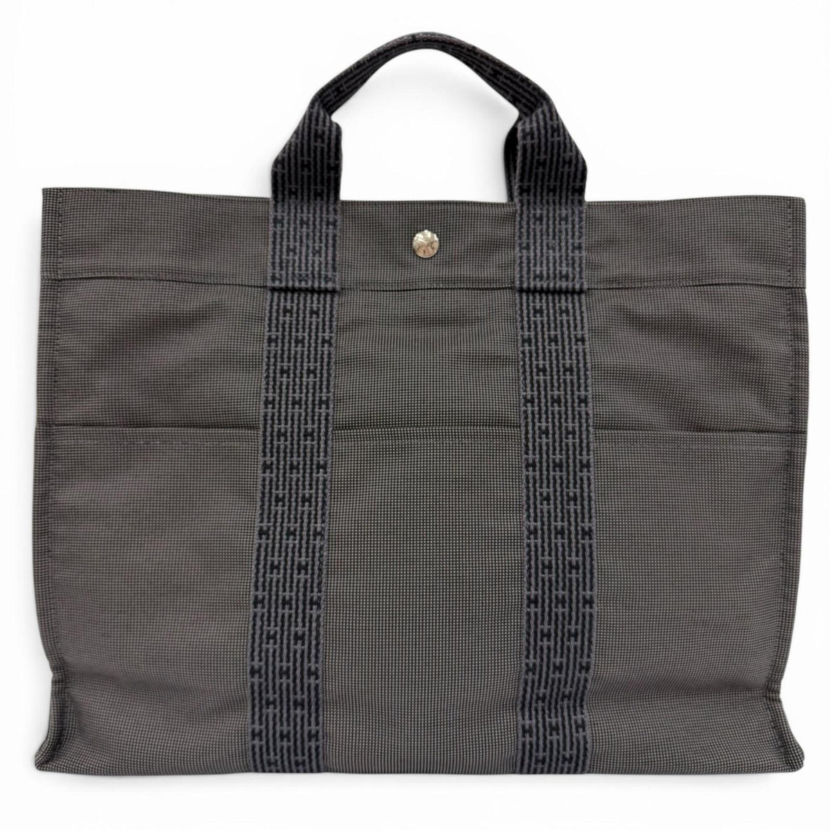 Hermes Gray Polyamide Polyester Handbag Tote Bag (Pre-Owned)