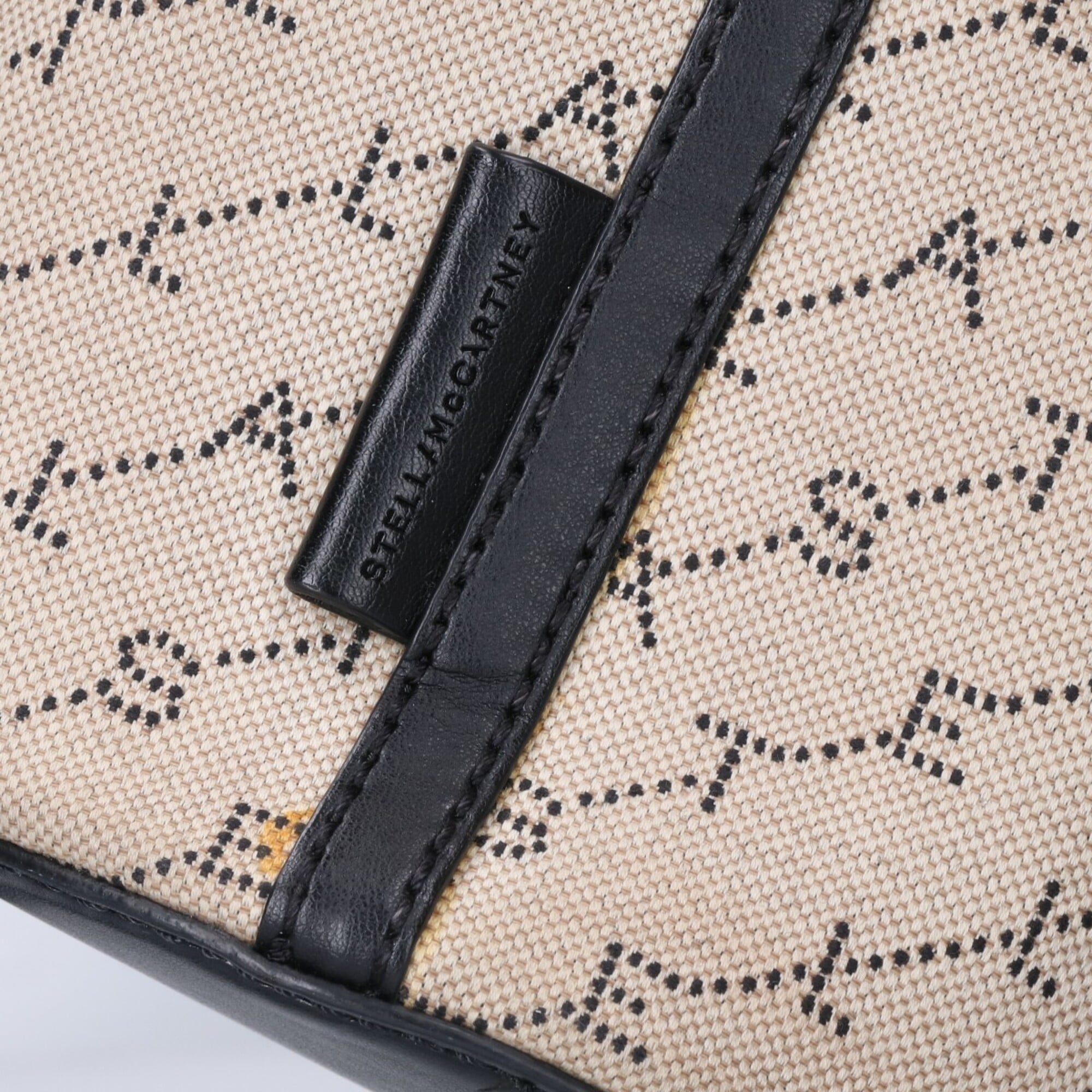 Stella Mccartney Beige Black Canvas Shoulder Bag (Pre-Owned)