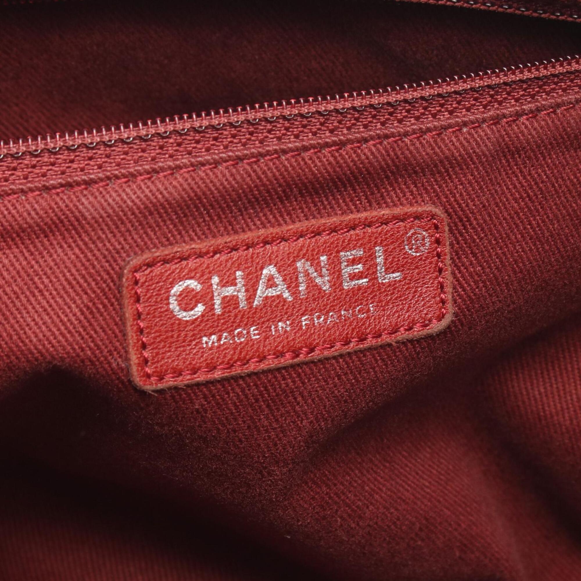 Chanel Bordeaux Grained Calfskin Handbag Tote Bag (Pre-Owned)