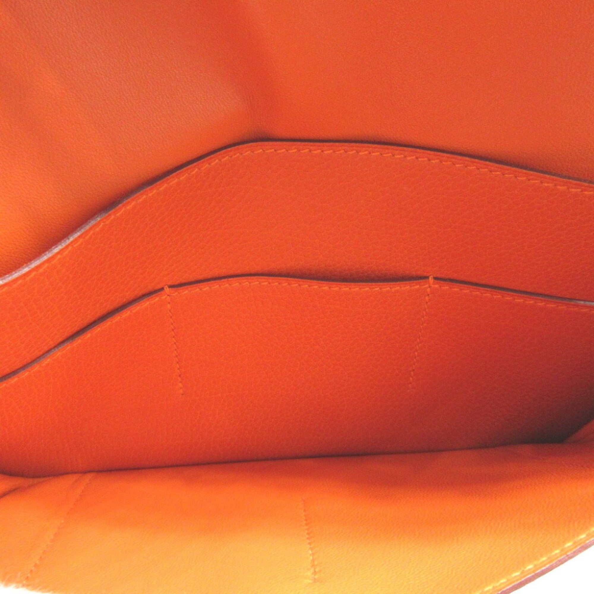 Hermes Orange Togo Leather Long Wallet (Bi-Fold) (Pre-Owned)