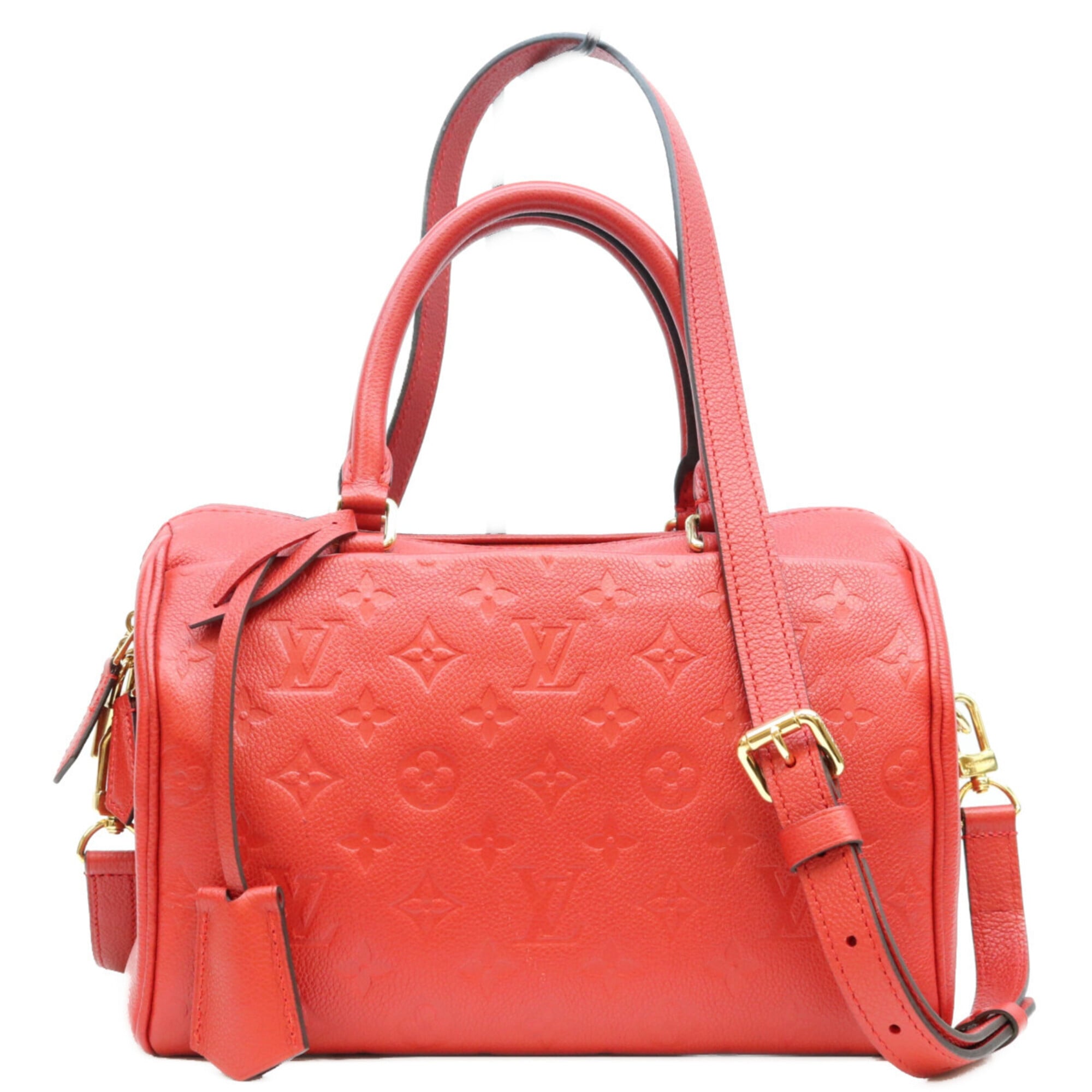 Louis Vuitton Red Color Monogram Empreinte Boston Bag Shoulder Bag (Pre-Owned)