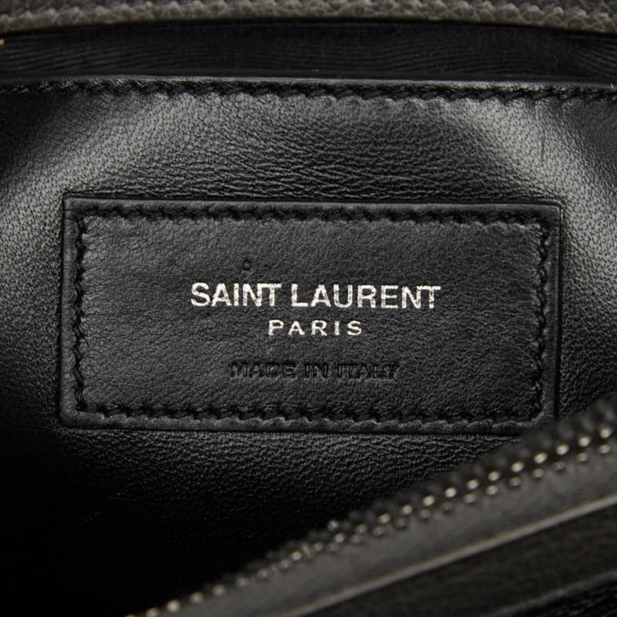 Saint Laurent Brown Gray Leather Handbag Shoulder Bag (Pre-Owned)