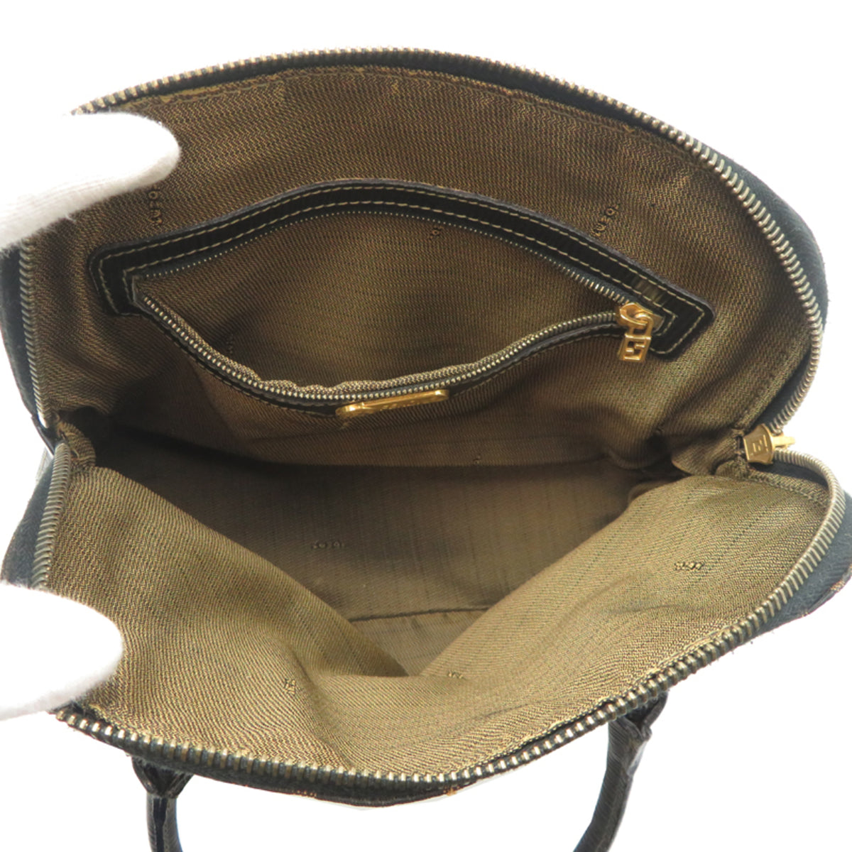 Fendi Brown Canvas Handbag Tote Bag (Pre-Owned)
