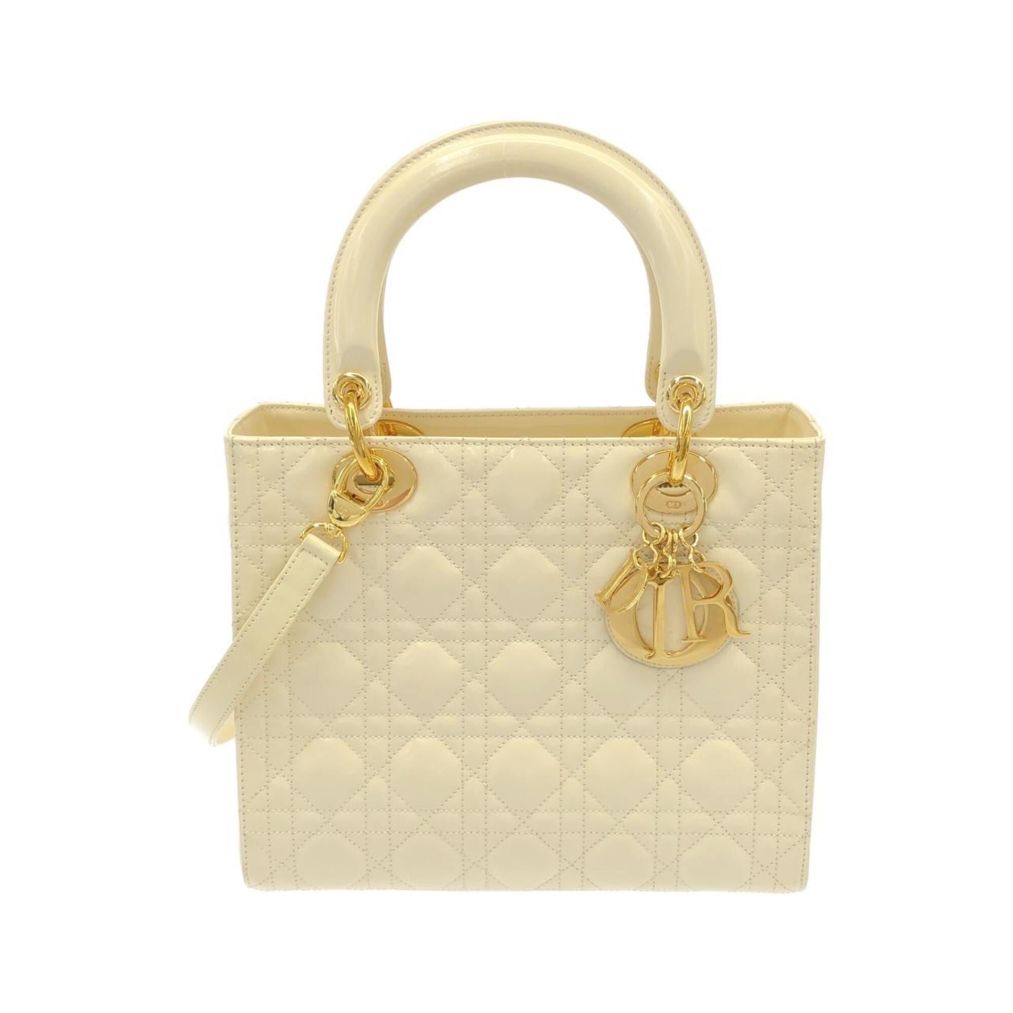 Christian Dior Lady Dior Gold Leather Handbag (Pre-Owned)