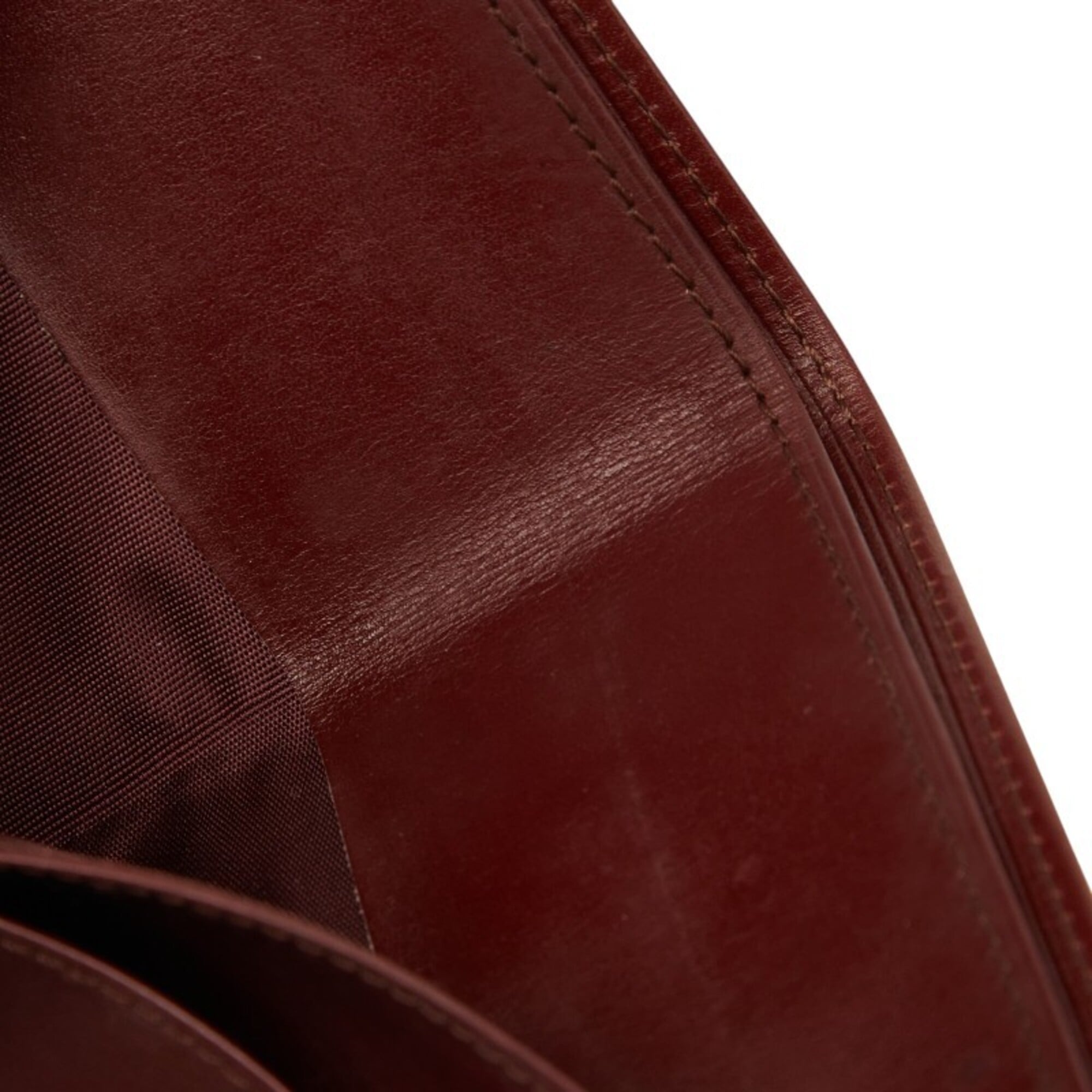 Cartier Bordeaux Leather Wallet (Bi-Fold) (Pre-Owned)