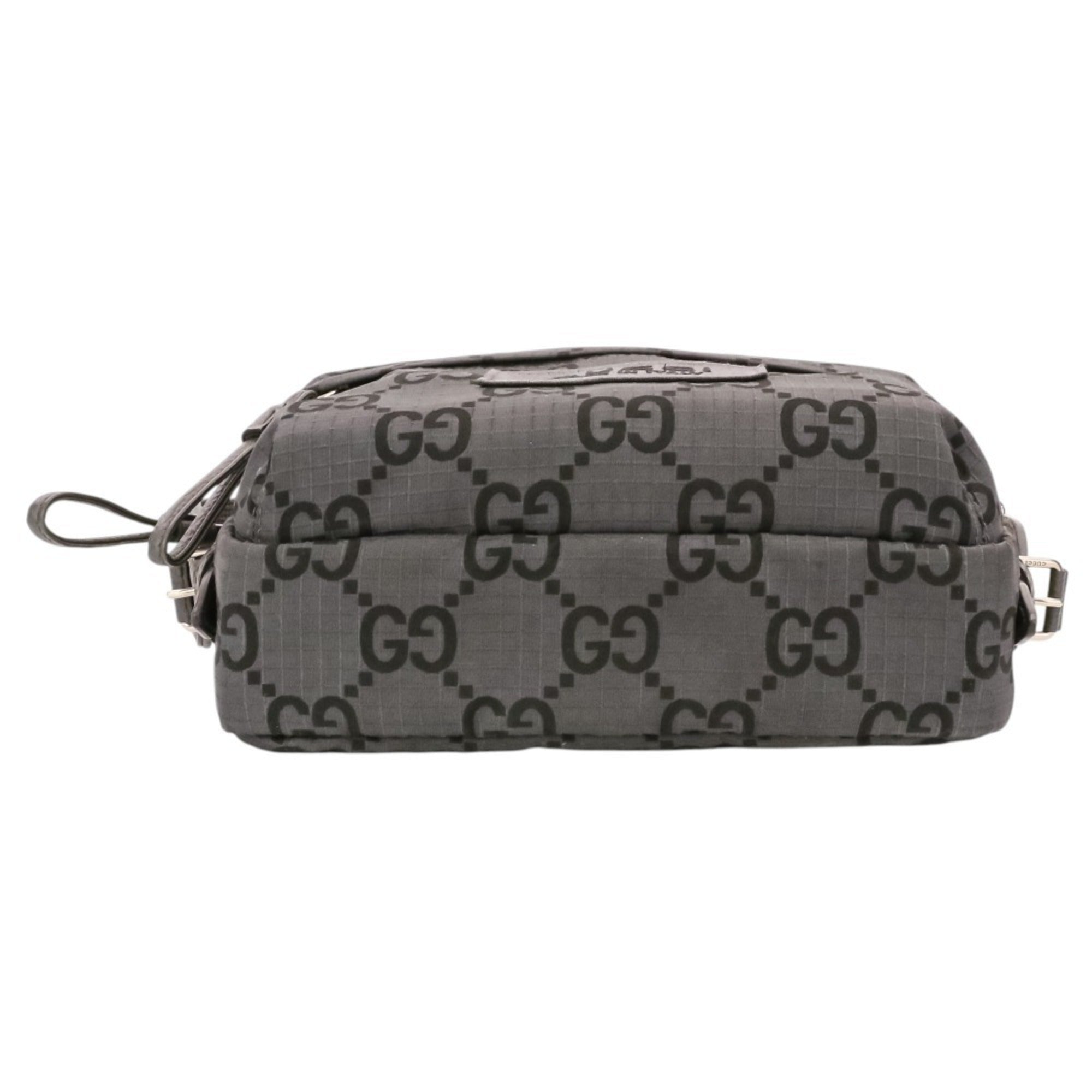 Gucci Gray Polyester Shoulder Bag (Pre-Owned)