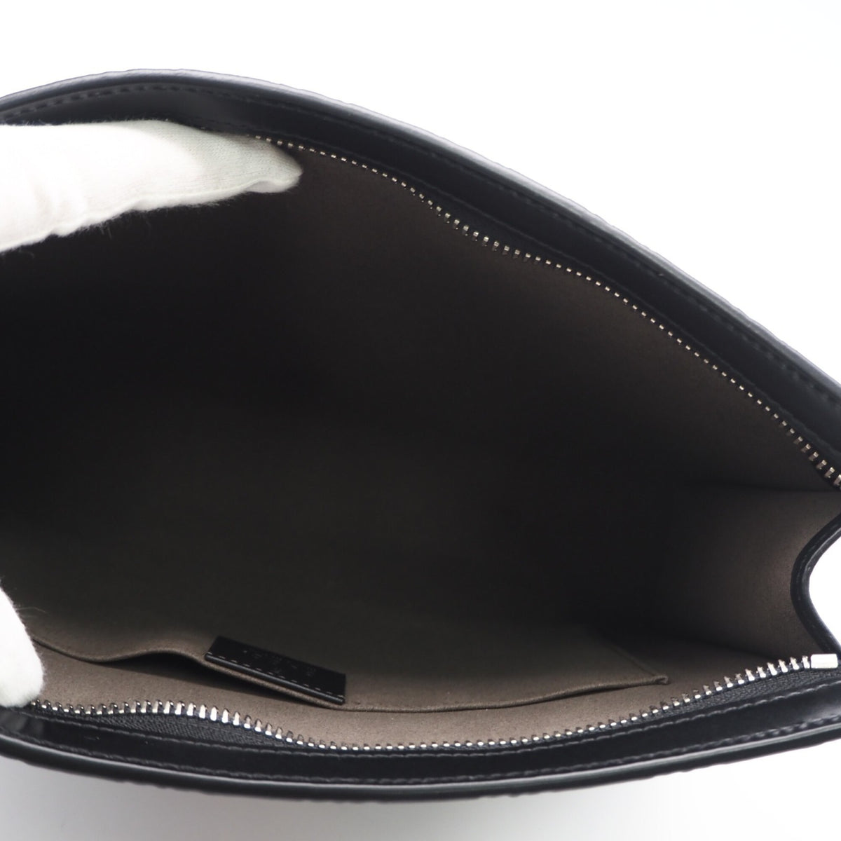 Gucci Sherry Line Black Green Red Color Leather Clutch Bag (Pre-Owned)
