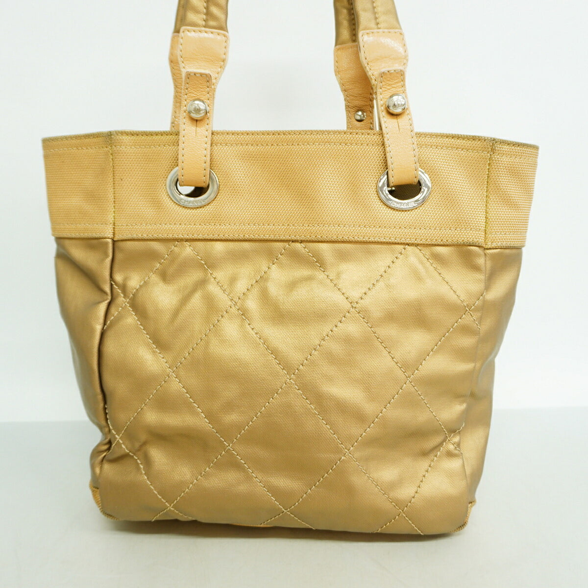 Chanel Beige Canvas Tote Bag (Pre-Owned)