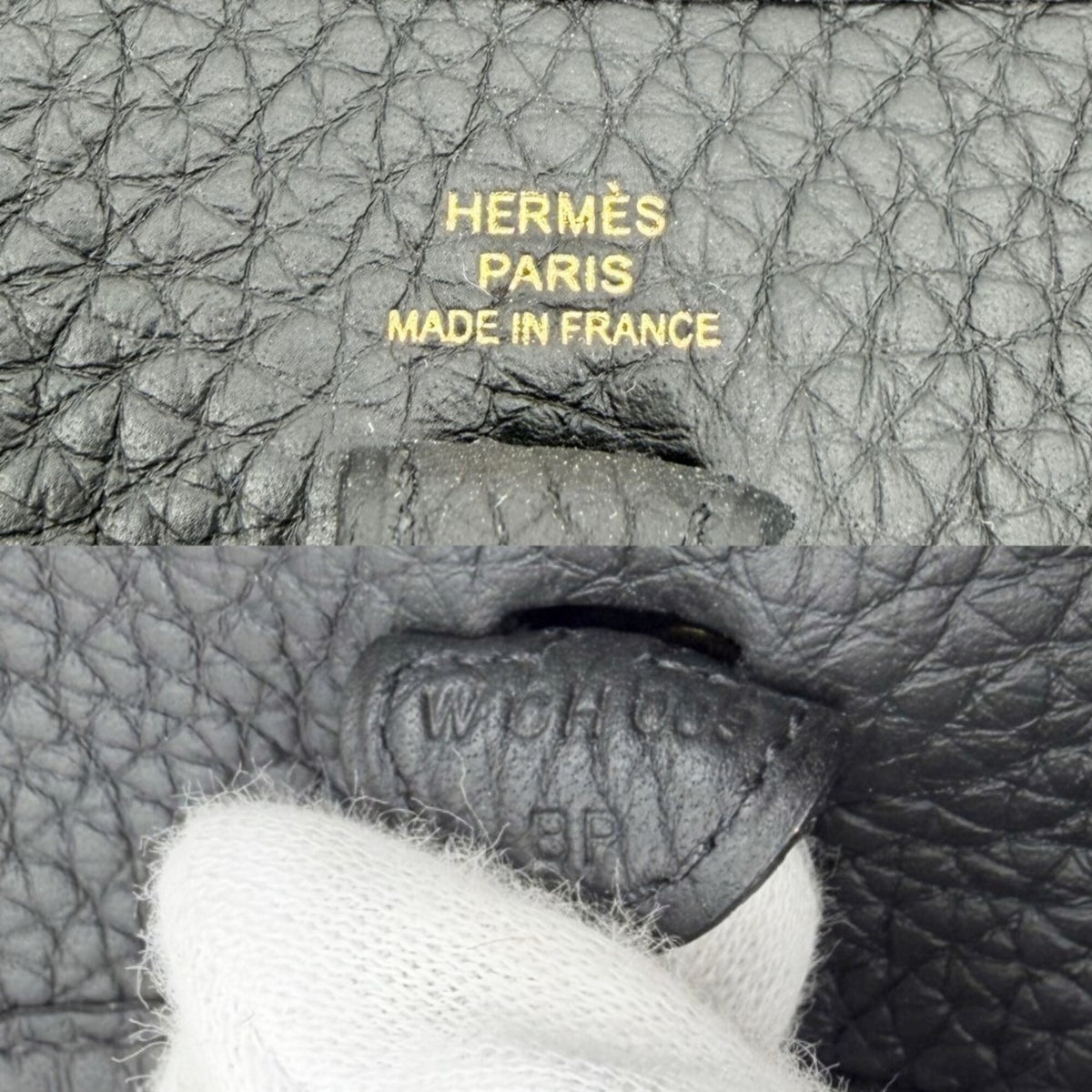 Hermes Black Leather Pochette Shoulder Bag (Pre-Owned)