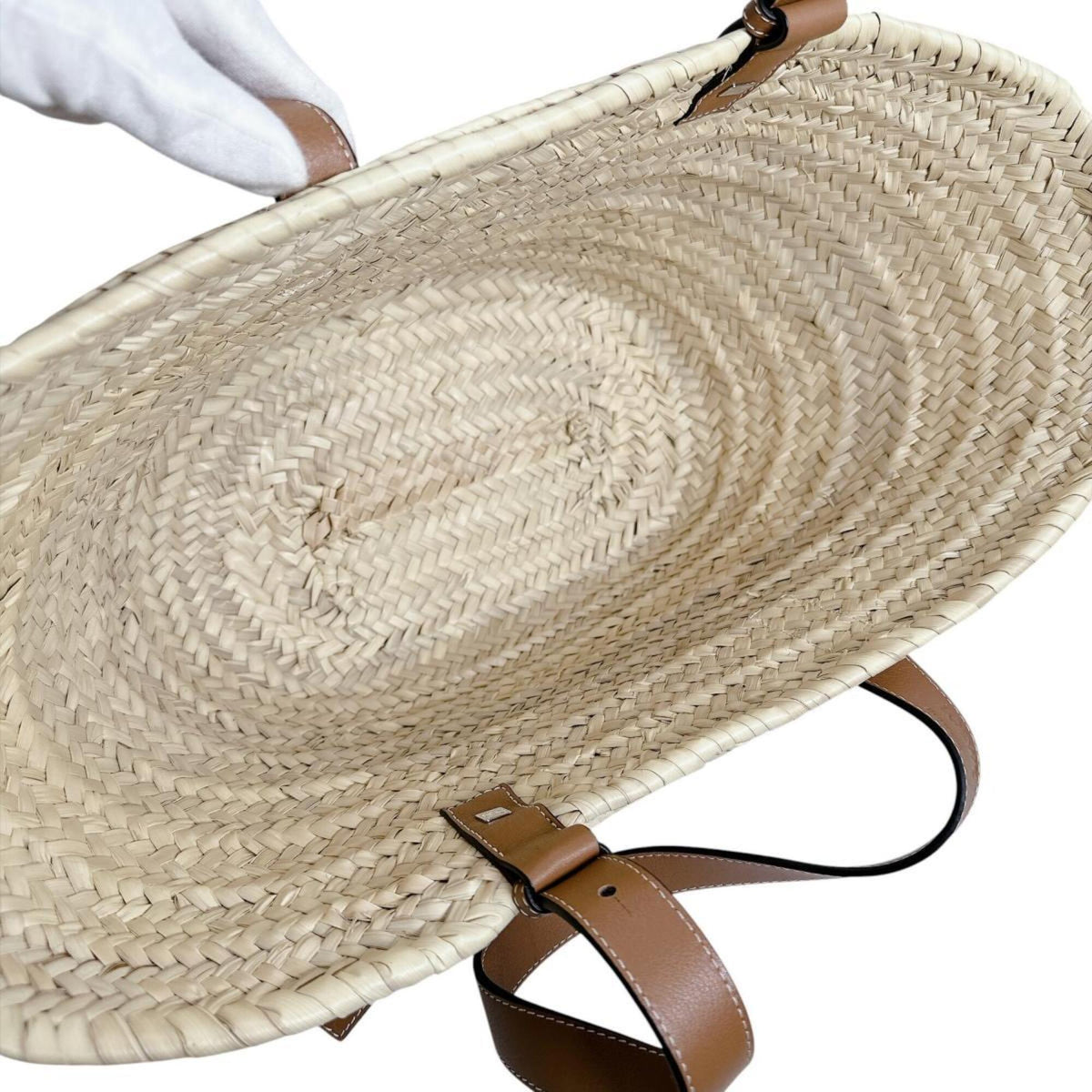 Loewe Beige Raffia Leather Basket Tote Bag (Pre-Owned)