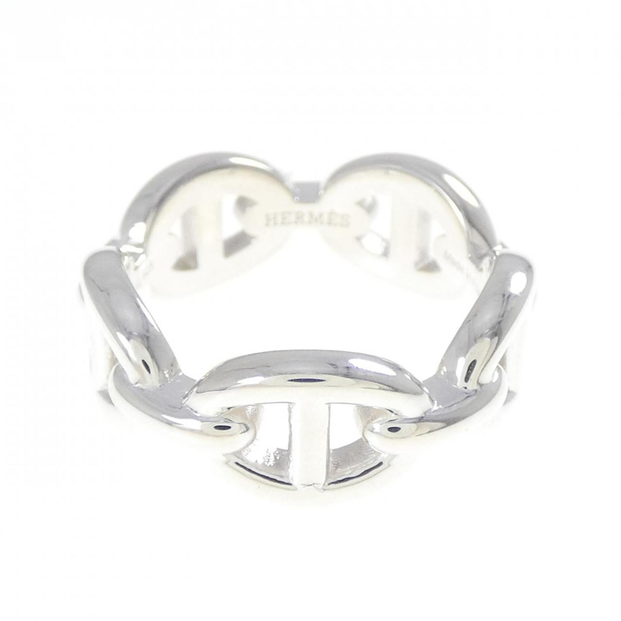 Hermes Silver Silver 925 Band Ring (Pre-Owned)