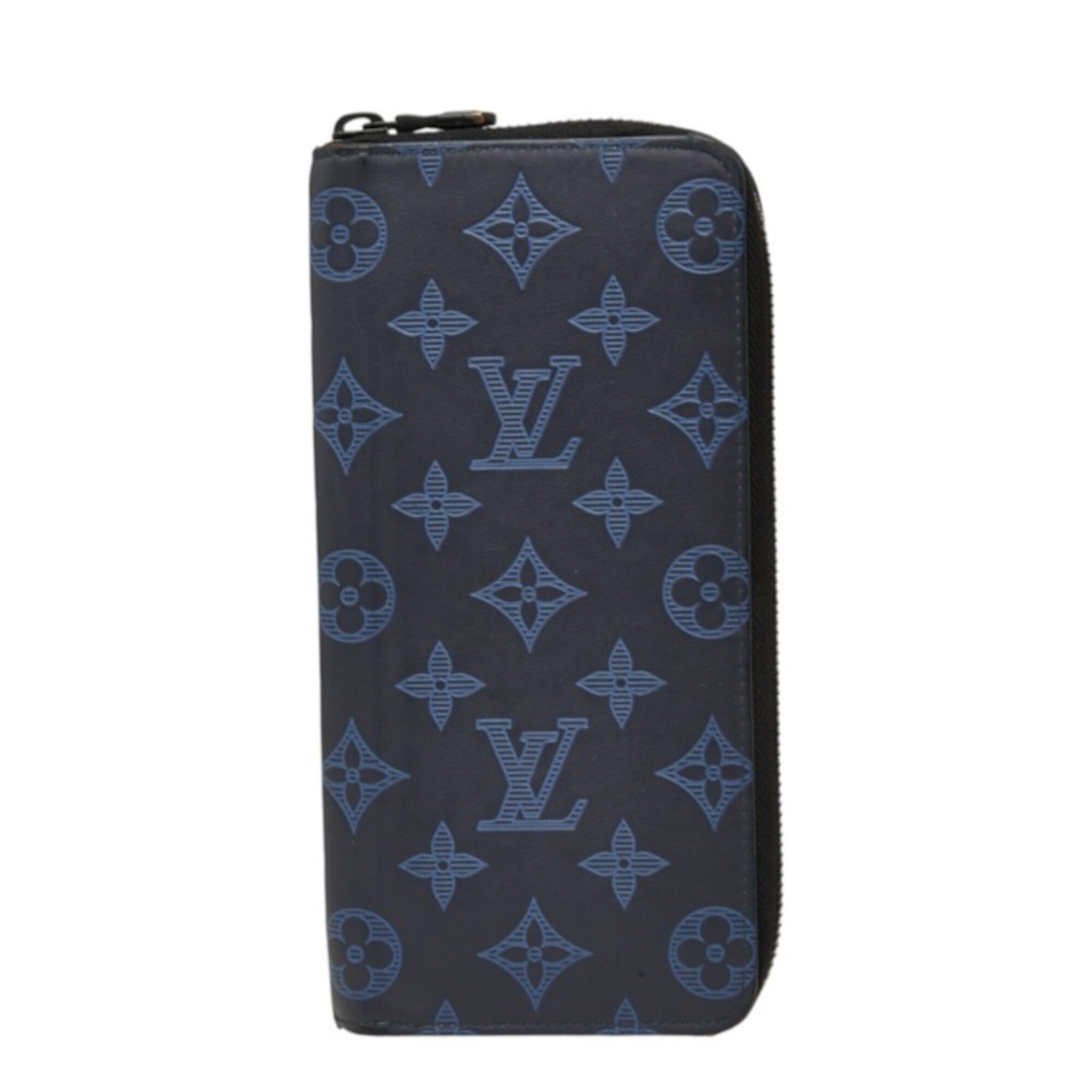 Louis Vuitton Navy Leather Long Wallet (Bi-Fold) (Pre-Owned)