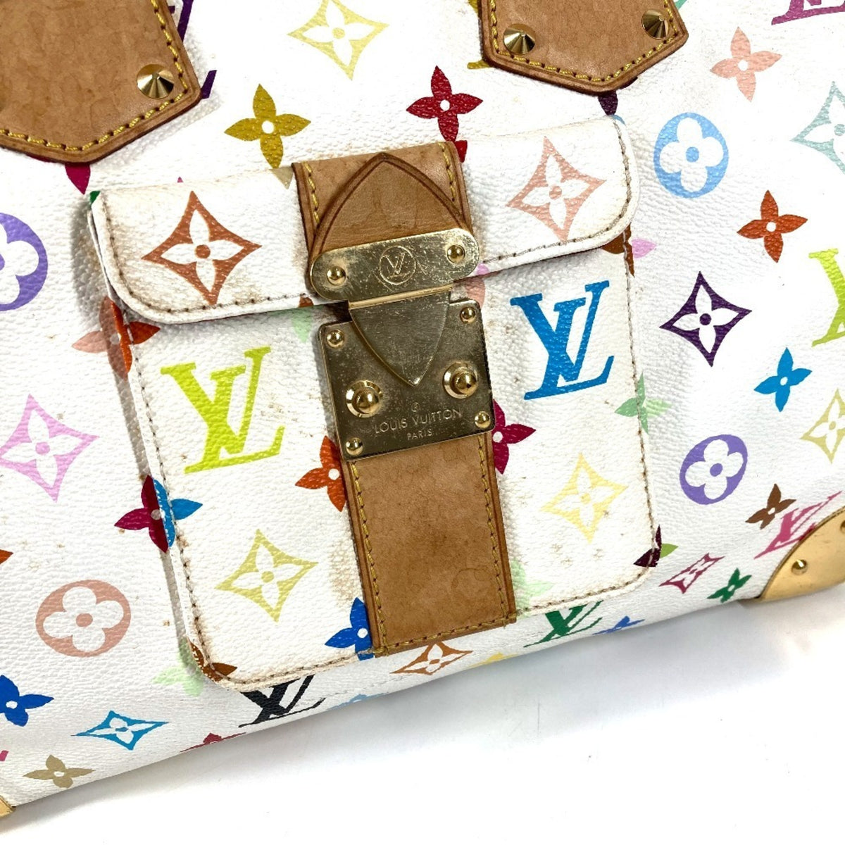 Louis Vuitton Monogram Multicolore Blanc White Monogram Multicolore Boston Bag Handbag (Pre-Owned)