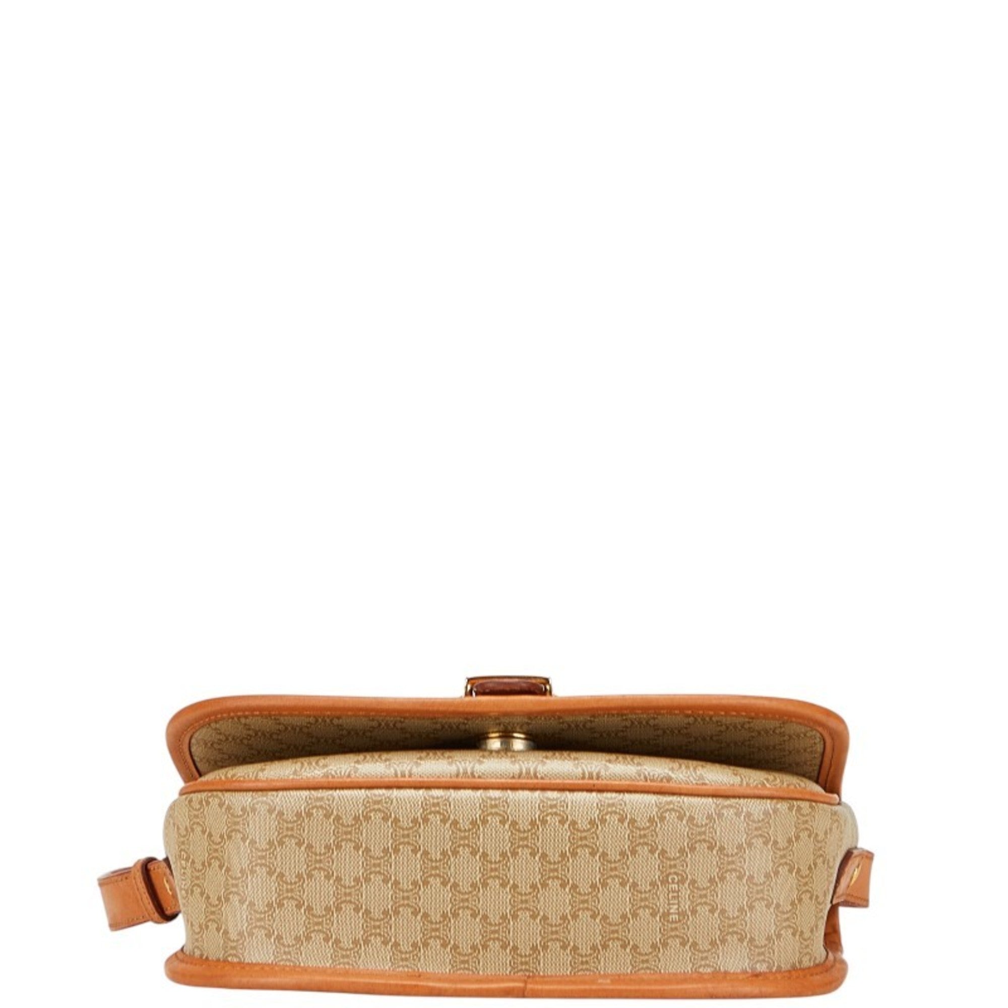 Celine Macadam Beige Brown Pvc Leather Shoulder Bag (Pre-Owned)