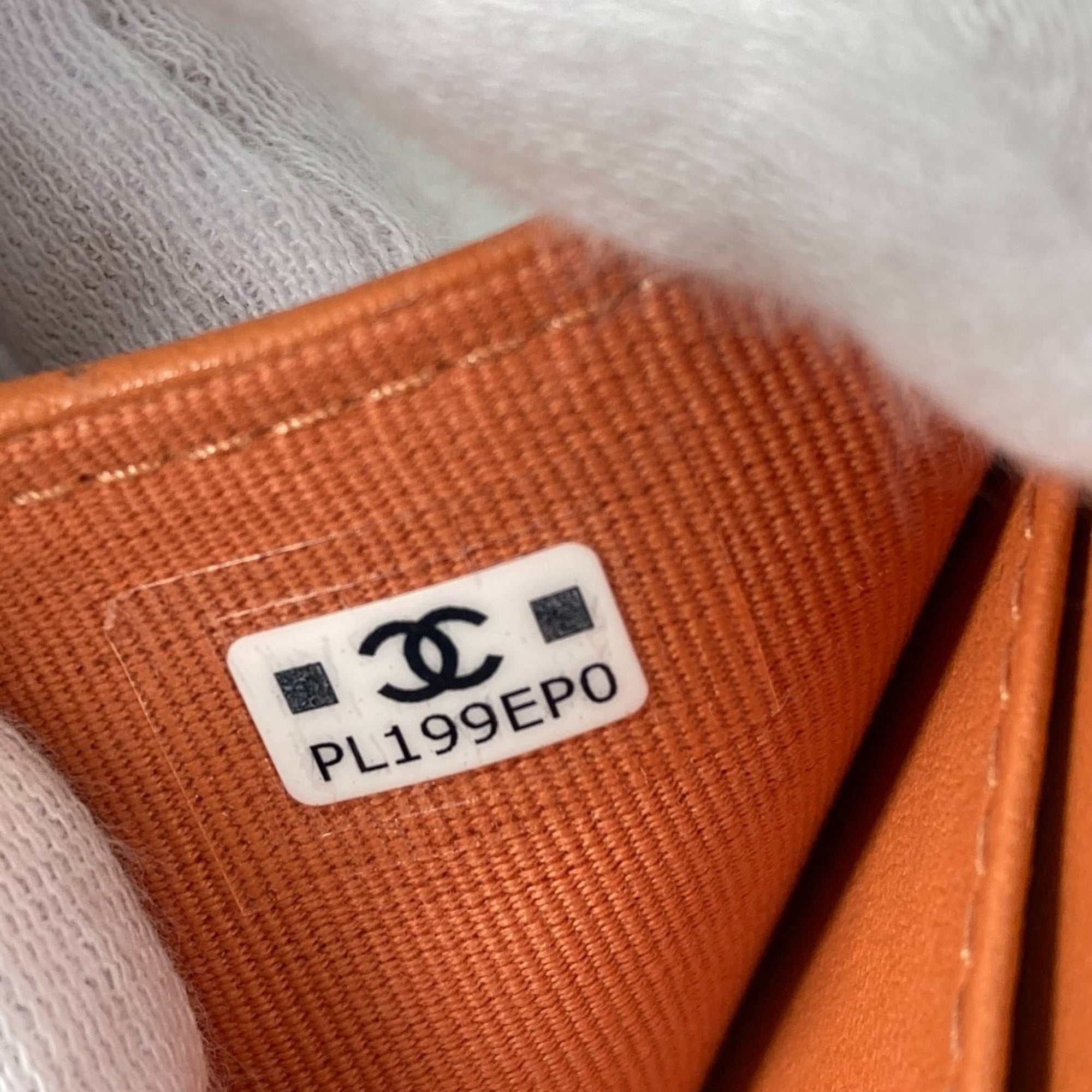 Chanel Orange Leather Wallet (Tri-Fold) (Pre-Owned)